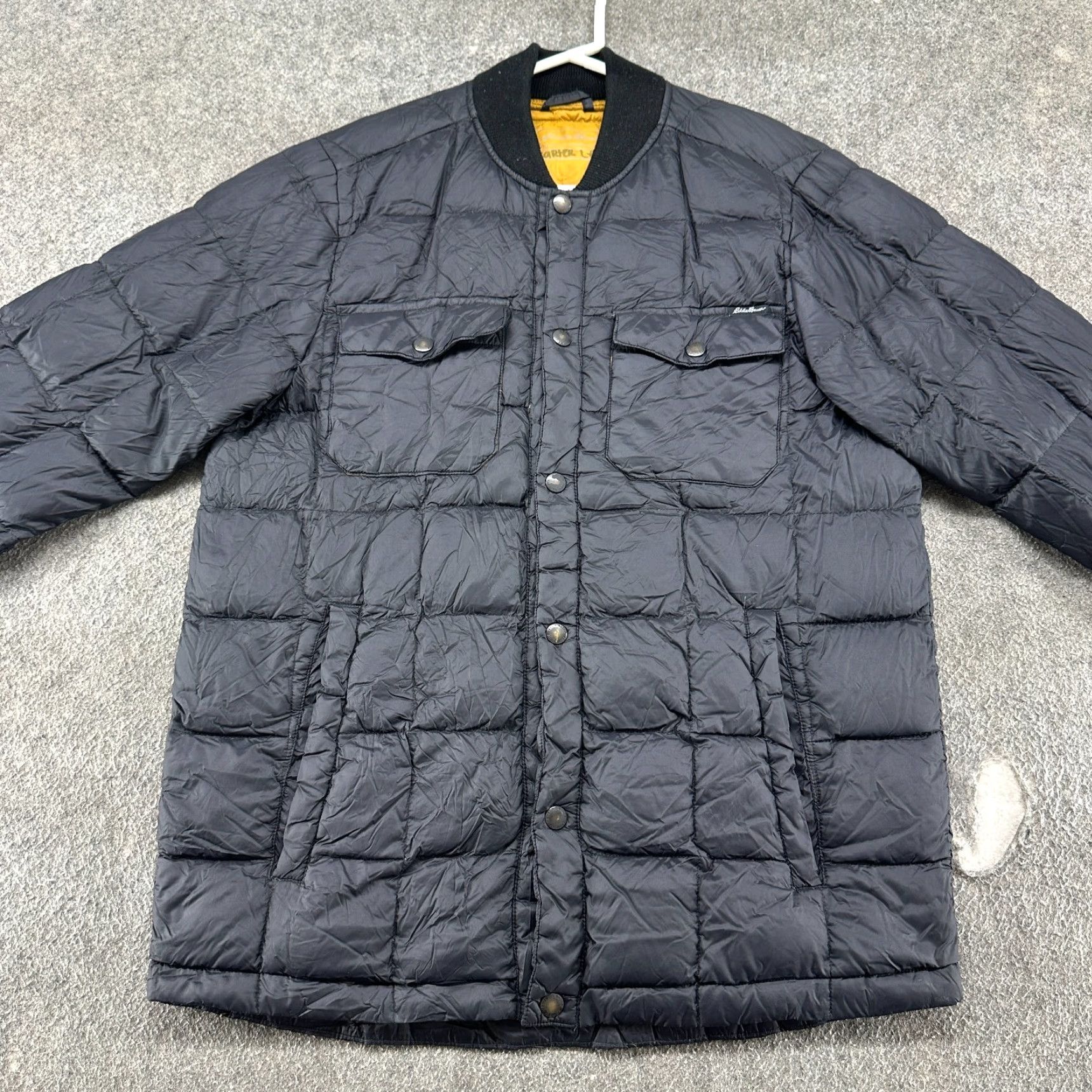 Eddie Bauer Eddie Bauer Jacket Men Small Black Quilted Snap Puffer Down Stratuslite Nylon Softshell Insulated Size US S / EU 44-46 / 1 - 4 Thumbnail