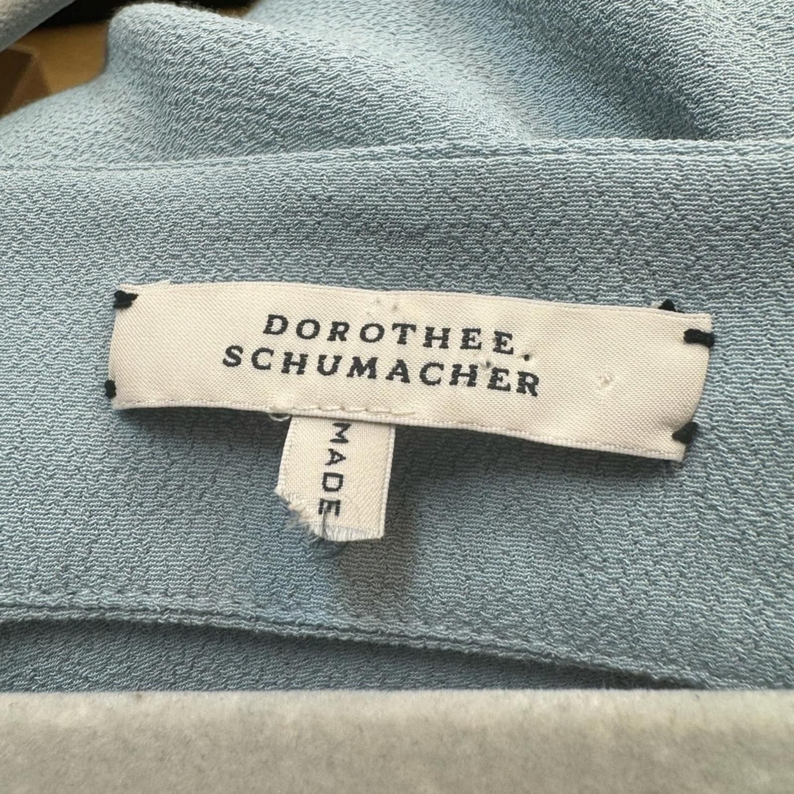 Designer Dorothy Schumacher Baby Blue Crepe Dress Sz M Size XS / US 0-2 / IT 36-38 - 4 Thumbnail