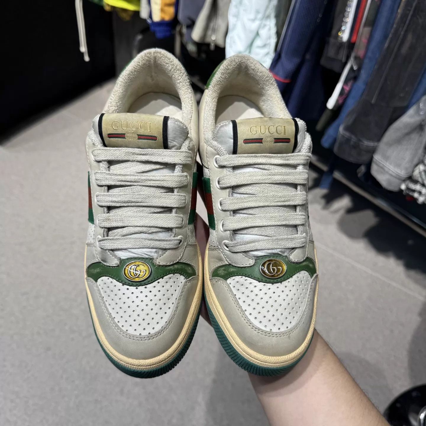 Gucci Gucci GG Enamel Dirtied Women's Sneaker 36 98 New Size US 5.5 / IT 35.5 - 5 Thumbnail