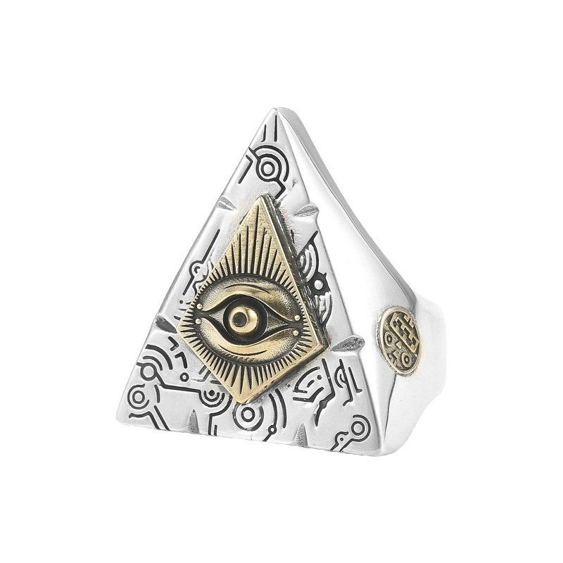 Sterling Silver × Vintage Resizable 925 Sterling Silver God Eye Ring Size ONE SIZE - 1 Thumbnail