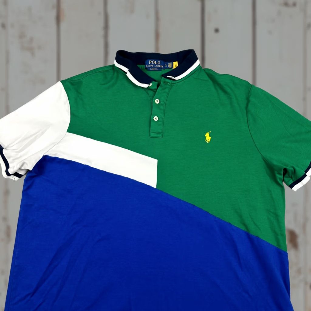 Polo Ralph Lauren Polo Ralph Lauren Polo Men L Green Blue Colorblock Short Sleeve Classic Fit Shirt Size US L / EU 52-54 / 3 - 1 Thumbnail