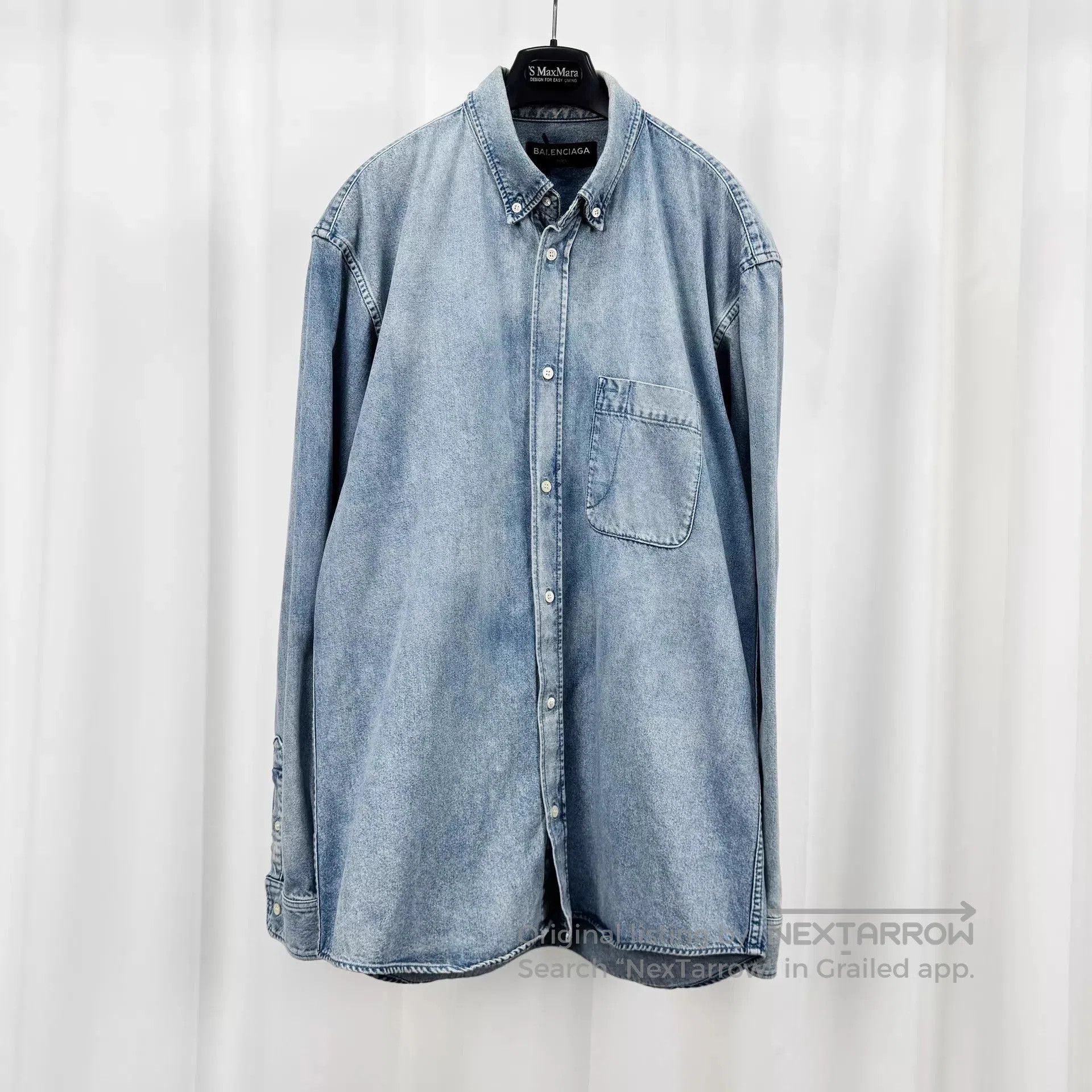 Balenciaga Blue Denim Long Sleeve Button-Up Shirt. Size US S / EU 44-46 / 1 - 2 Thumbnail
