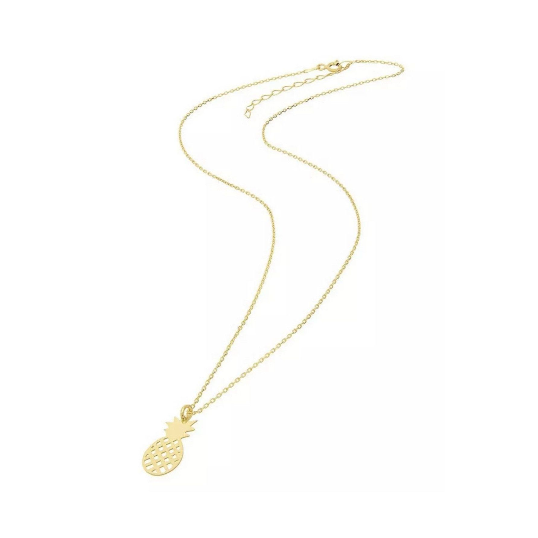Other New Sterling Silver 14K Gold Vermeil Pineapple Necklace Size ONE SIZE - 2 Thumbnail