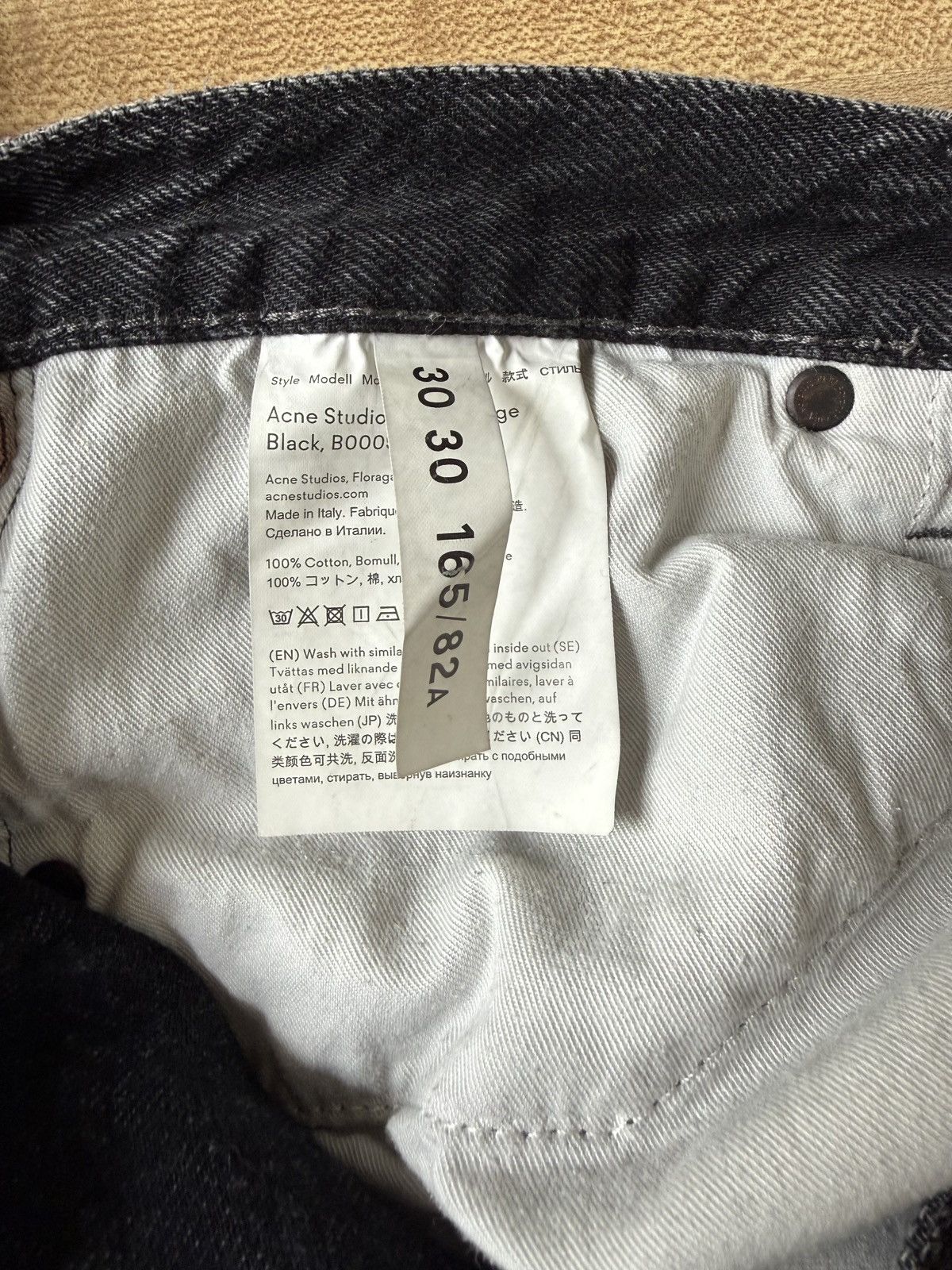 Acne Studios Acne 1996 Black Denim, 30x30 Straight Fit Jeans Size US 30 / EU 46 - 5 Thumbnail