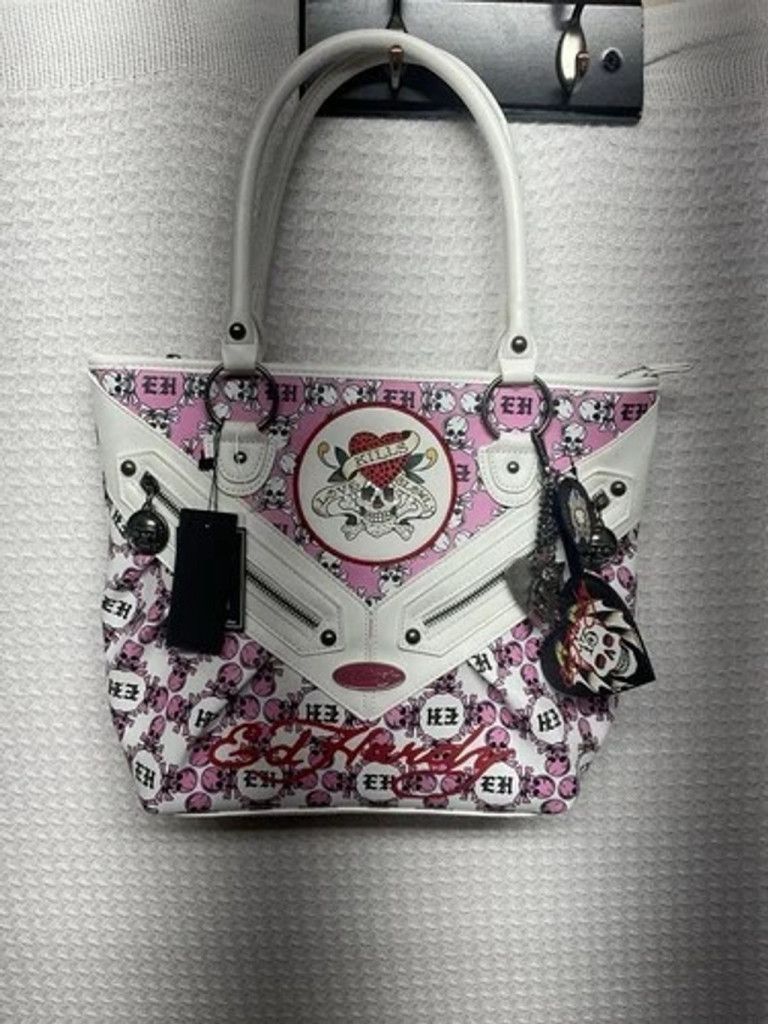 Ed Hardy E Hardy Love Kills Slowly Skull Tatoos Shoulder Tato Bag M Size ONE SIZE - 14 Thumbnail