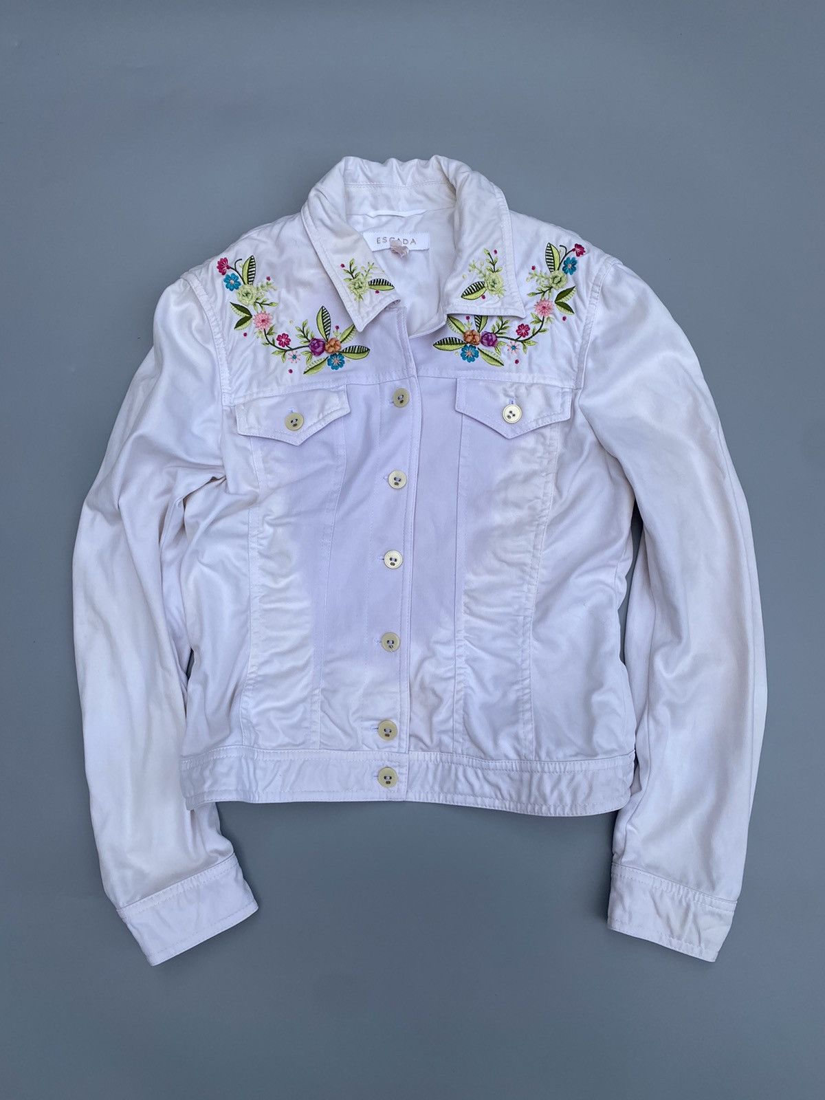 Escada Escada Archival Floral Embroidery Denim Jacket Size S / US 4 / IT 40 - 1 Thumbnail