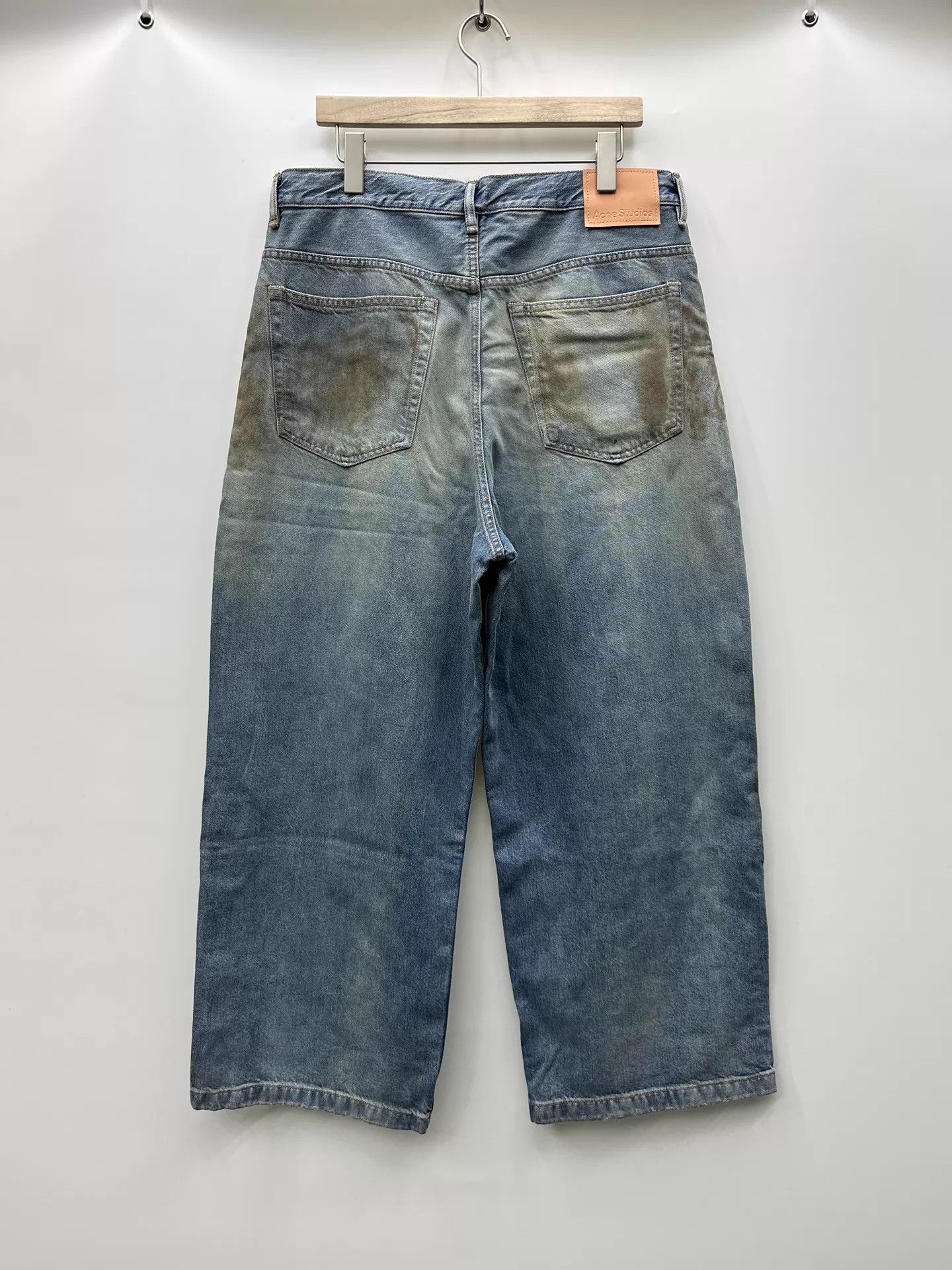 Acne Studios Acne Studios Mud-Dyed Distressed Wide-Leg Jeans 34 Size US 34 / EU 50 - 3 Thumbnail