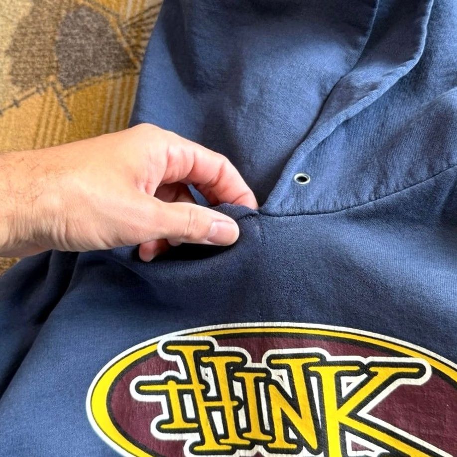 Hanes VINTAGE Hanes Hoodie Sweatshirt Large Medium Y2K 90s Skater Skate Blue Men Long Sleeve Pullover Grunge 90s Theme Size US L / EU 52-54 / 3 - 4 Thumbnail