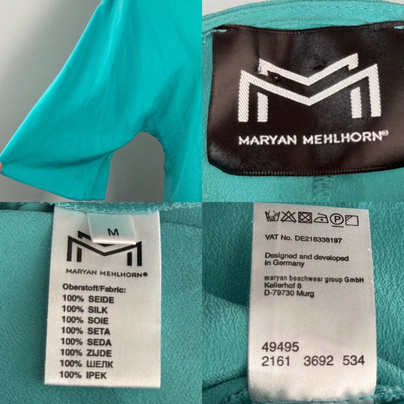 Vintage MARYAN MEHLHORN M Silk Tunic Dress Braided V-Neck Kimono Resortwear Quiet Luxury Size ONE SIZE - 8 Thumbnail