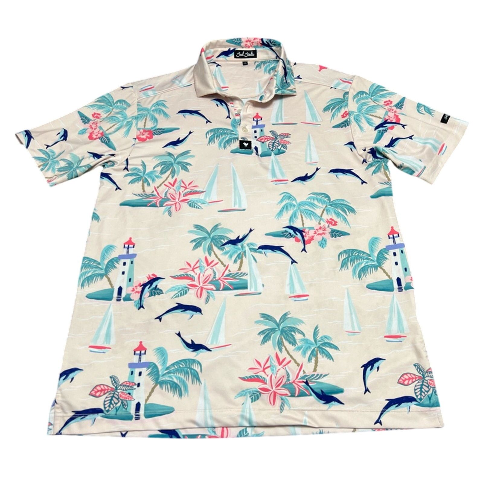 Revenge Bad Birdie Marino Performance Golf Polo Shirt UPF 50 Pink Size US L / EU 52-54 / 3 - 1 Thumbnail