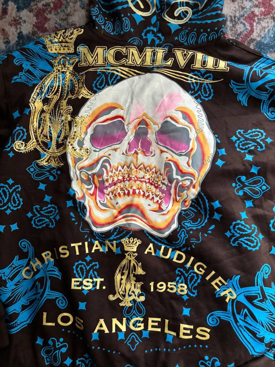Christian Audigier Vintage y2k Christian Audigier hoodie size XL Size US XL / EU 56 / 4 - 3 Thumbnail