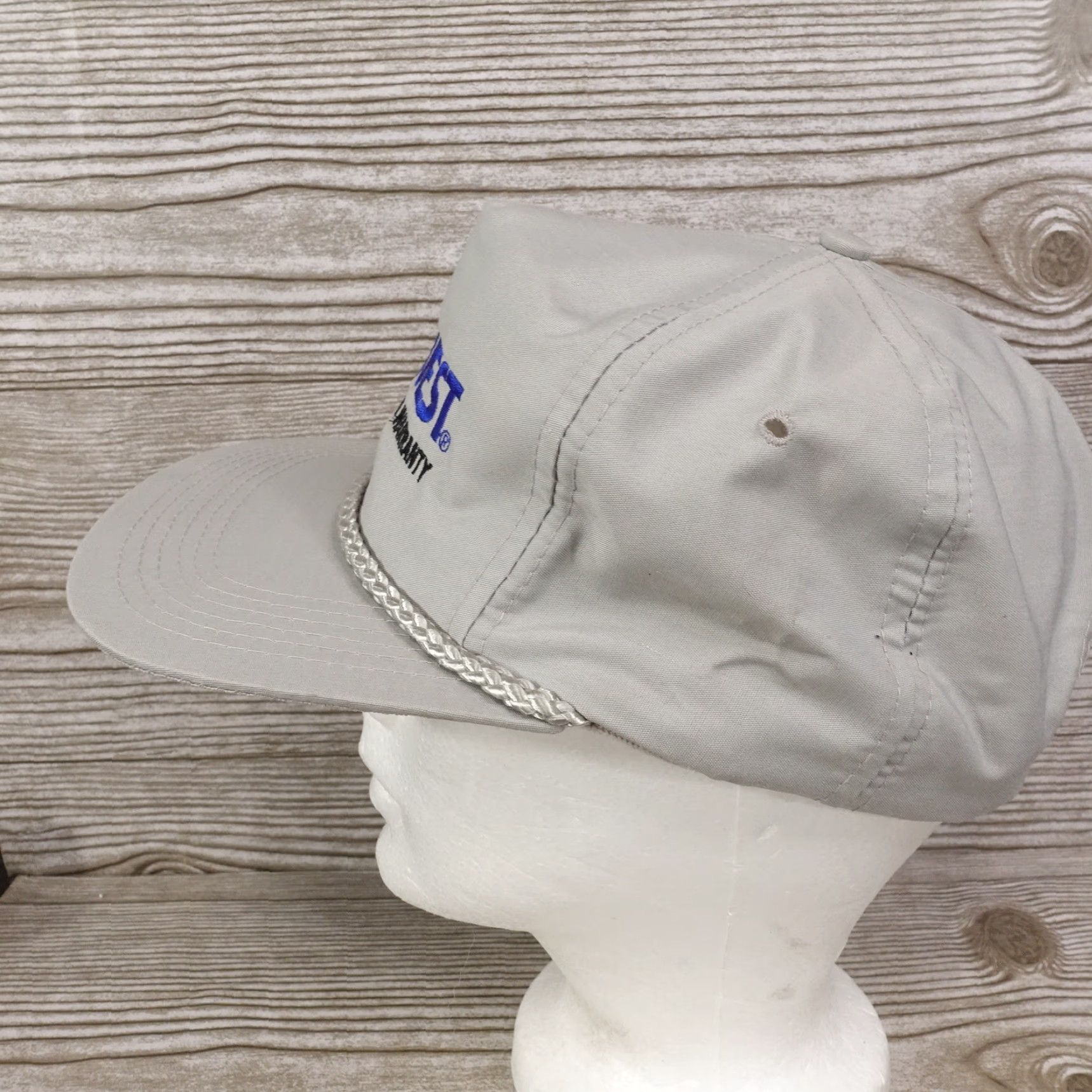 Quest VINTAGE Car Quest Miffler & Pipe Warranty Logo Rope Braid Strapback Hat Cap Trucker Adjustable Gray Unisex Adult Cap Mens Womens Teens 90s Event? Size ONE SIZE - 4 Thumbnail