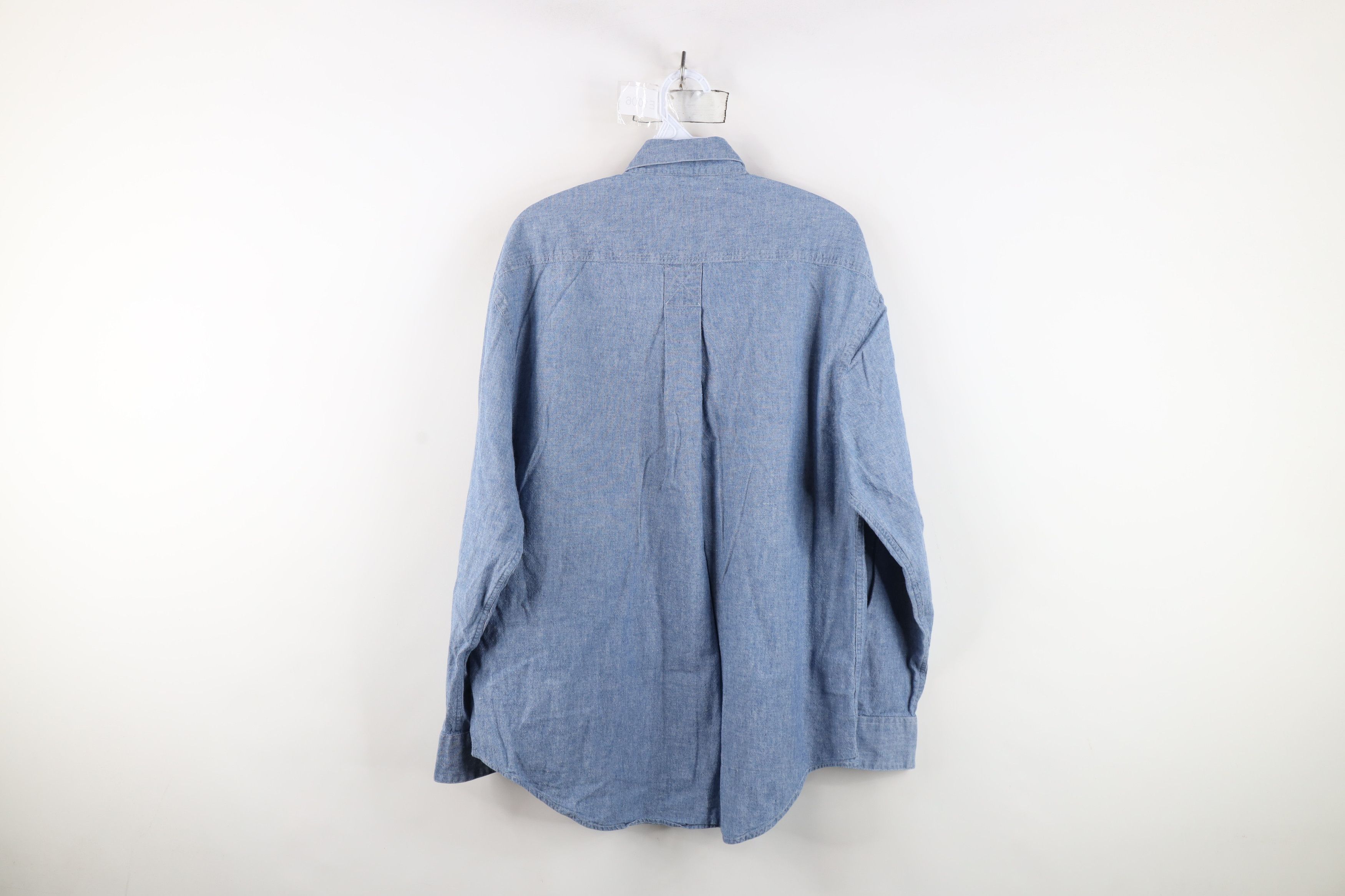 Izod Vtg 80s 90s Izod Crest Chambray Collared Button Down Shirt Size US M / EU 48-50 / 2 - 11 Thumbnail