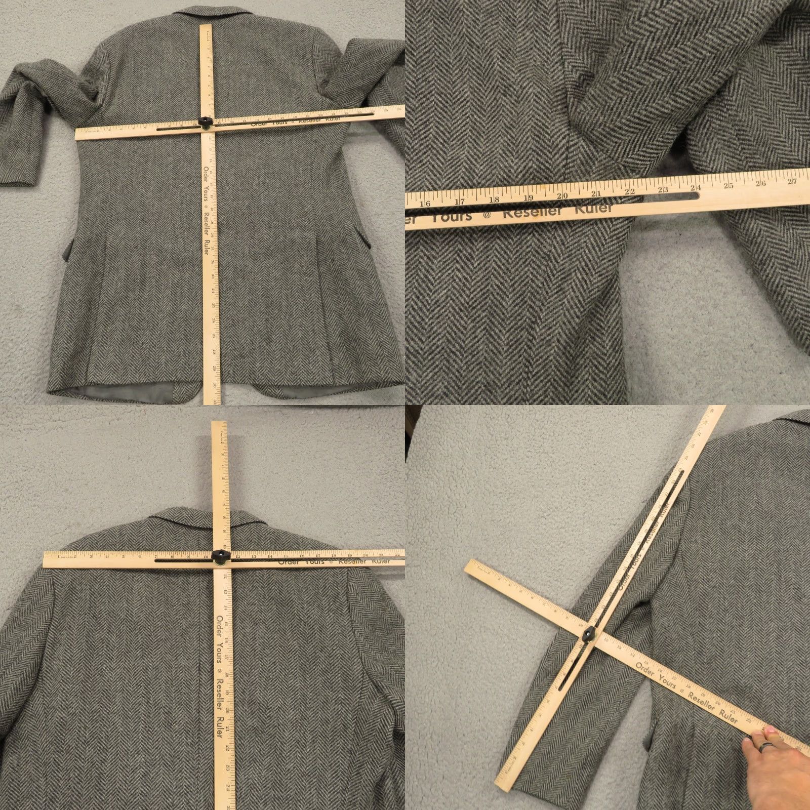 Vintage VINTAGE Bunratty Tweed Sport Coat 42R Irish Wool Herringbone Grey Jacket Blazer Size 42R - 9 Thumbnail