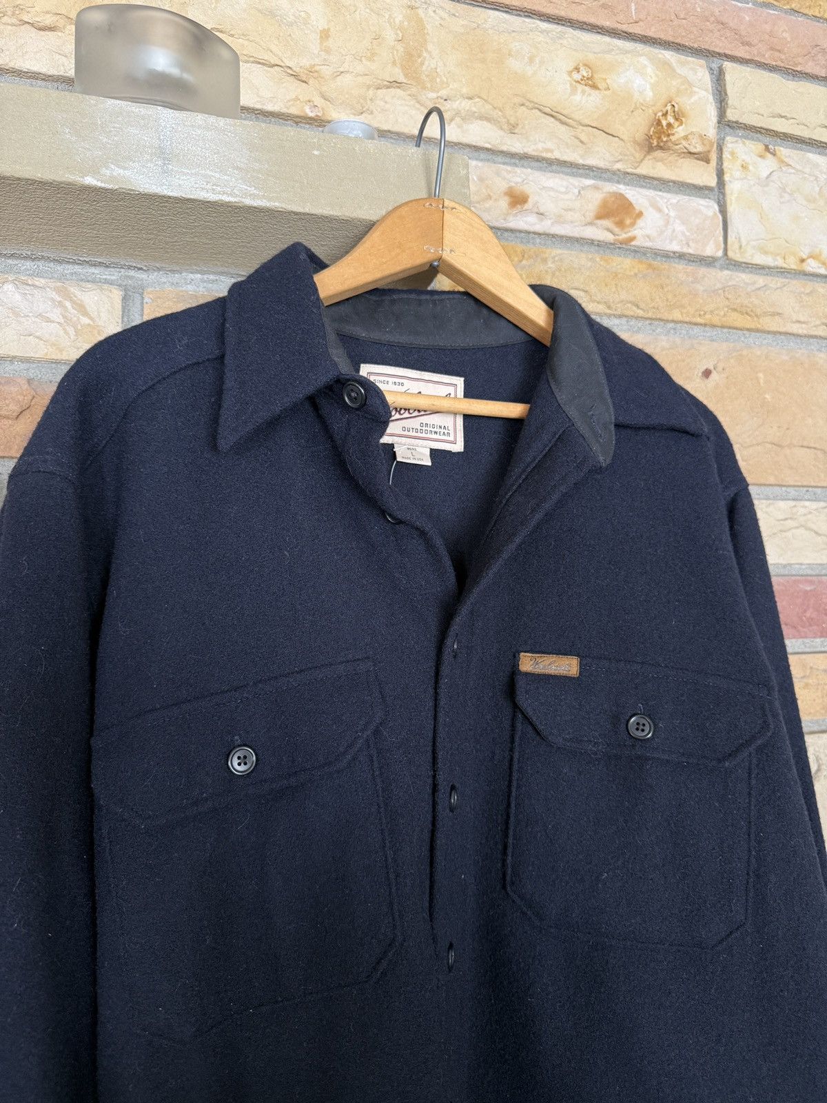 Woolrich Woolen Mills Vintage Woolrich Wool Button Up Shirt Navy NOS Size US L / EU 52-54 / 3 - 4 Thumbnail