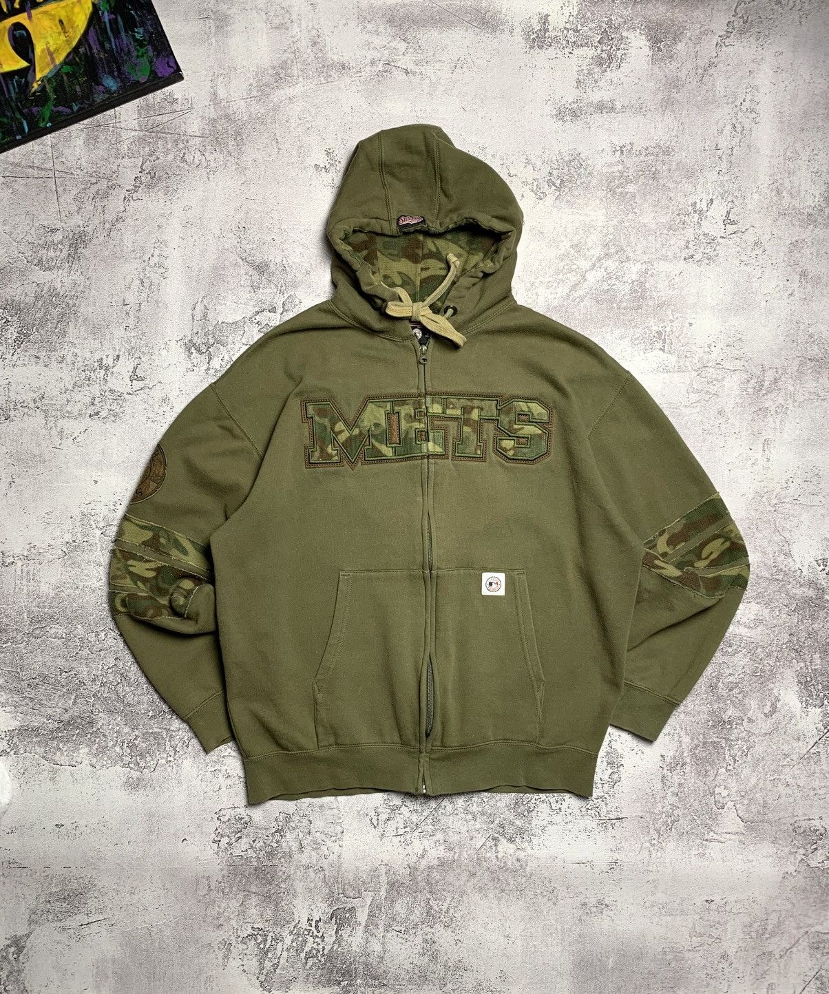 MLB Vintage NY New York Mets Camo Green Stitches Hoodie Size Size US L / EU 52-54 / 3 - 2 Thumbnail