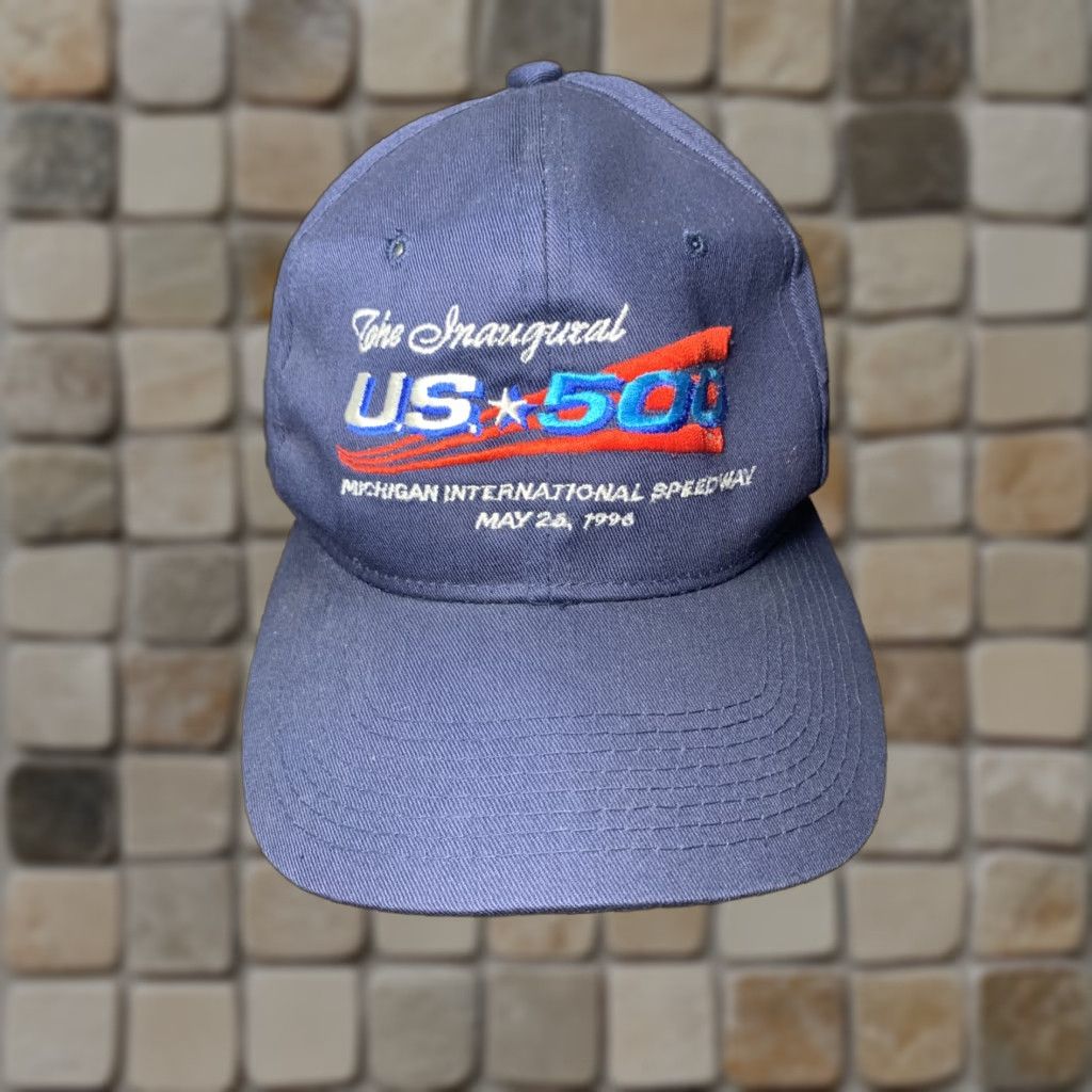 Vintage VINTAGE Michigan International Speedway 1996 500 Snapback Trucker Hat Cap MIS Blue Snap-Back Men Adjustable Hat Size ONE SIZE - 1 Thumbnail