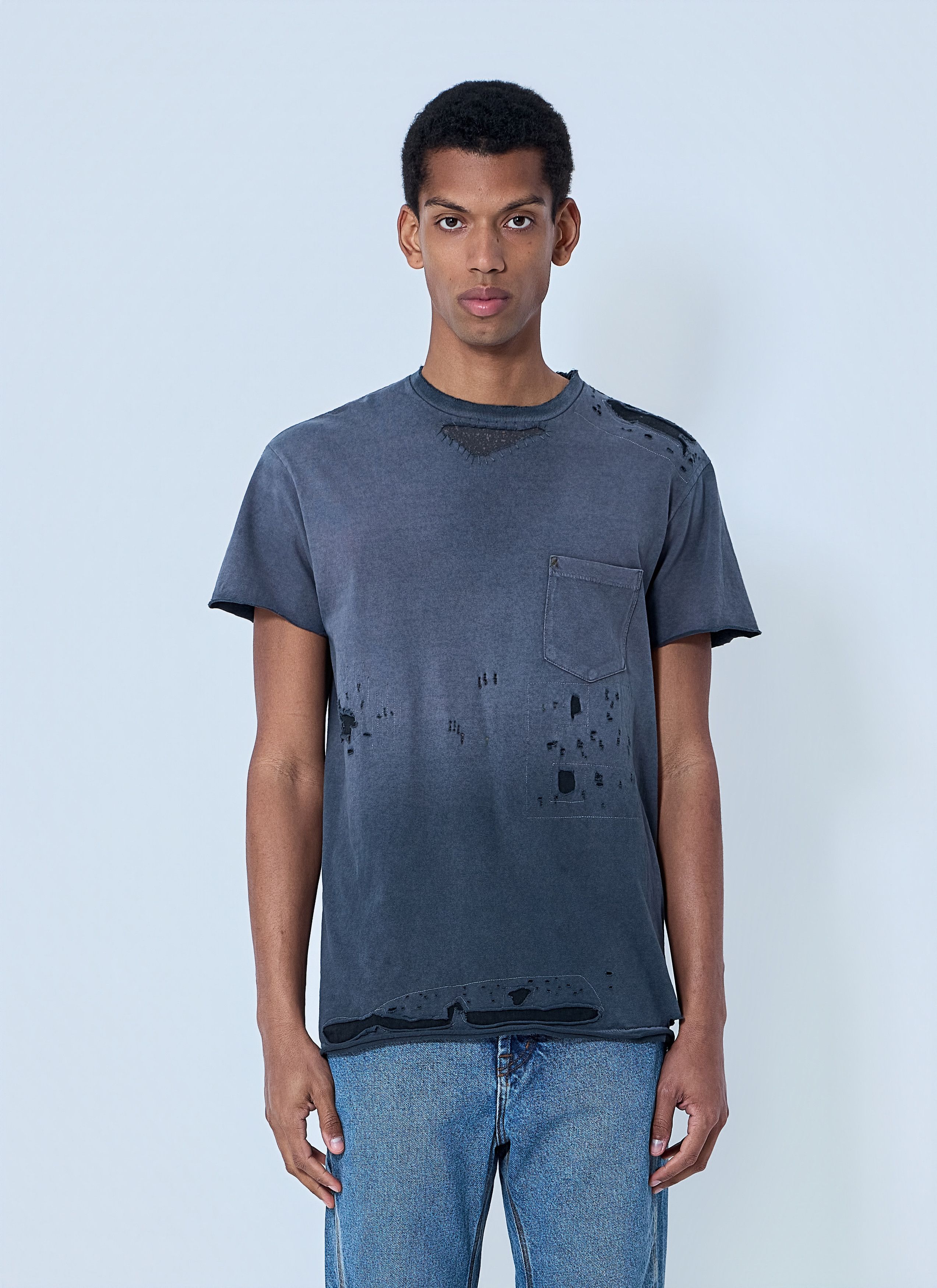Gallery Dept. Distressed Cotton Jersey T-Shirt Size US M / EU 48-50 / 2 - 1 Thumbnail