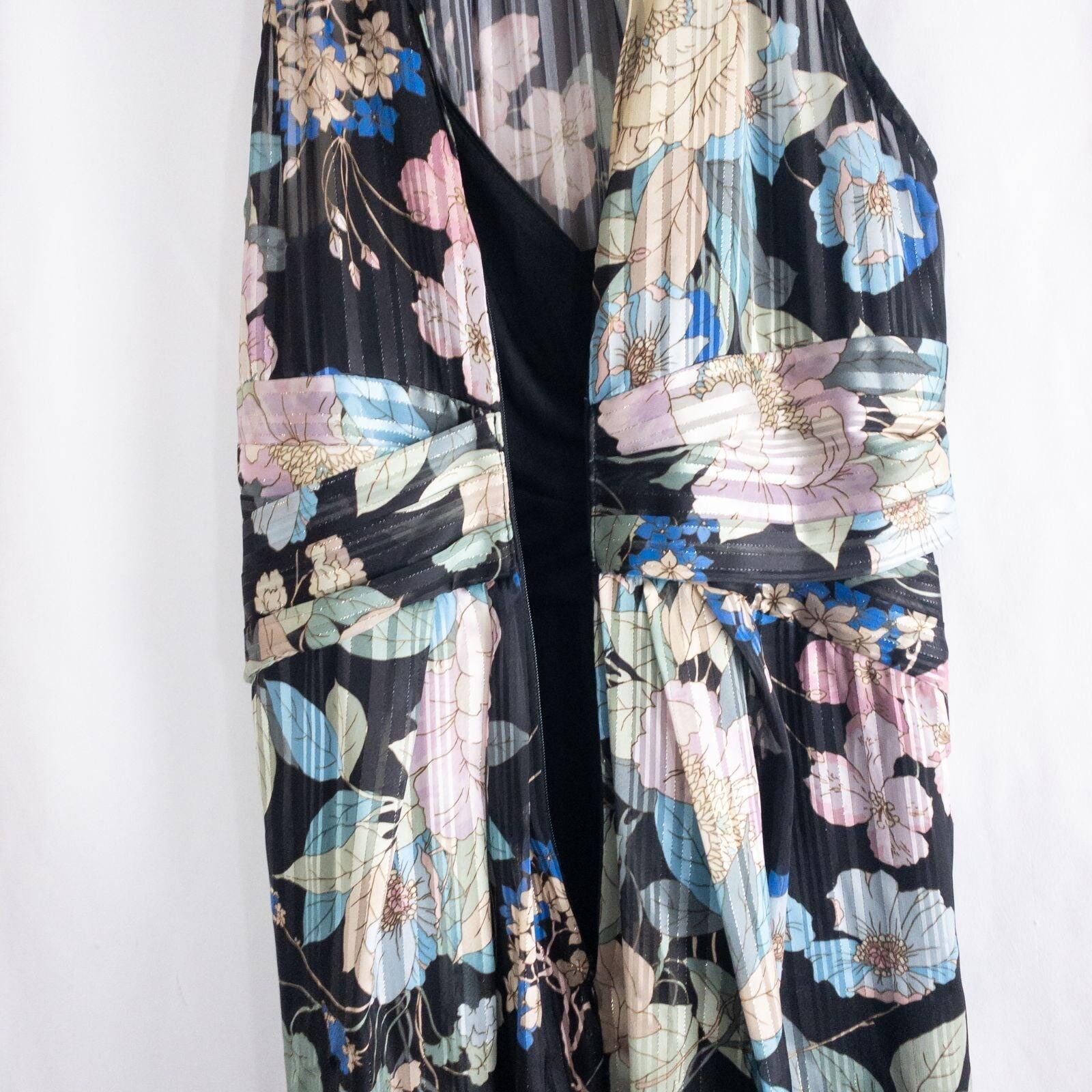Other Adrianna Papell Black Floral Dress Womens 8 Medium Size M / US 6-8 / IT 42-44 - 10 Thumbnail