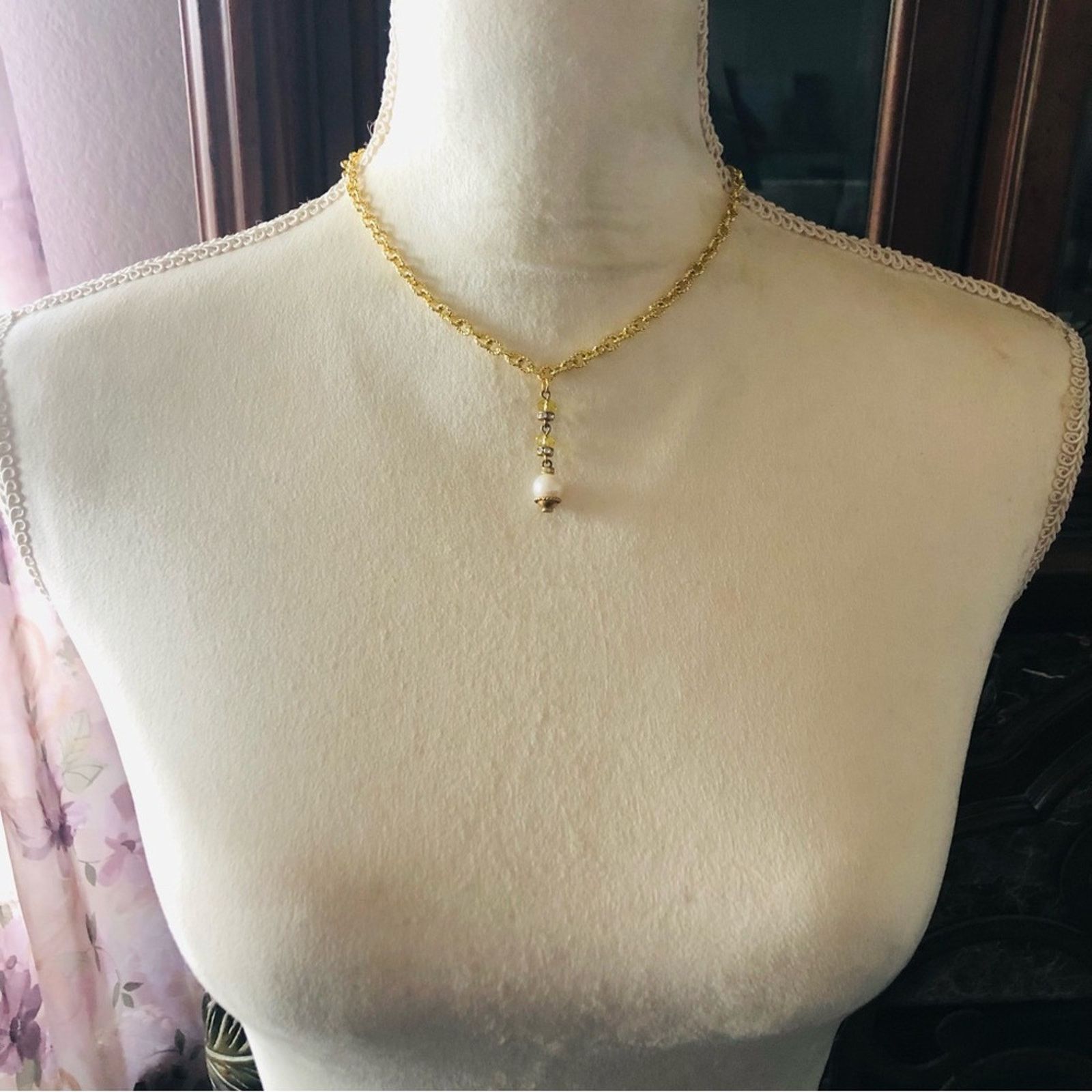 Handmade Hand crafted genuine pearl pendant necklace Size ONE SIZE - 5 Thumbnail