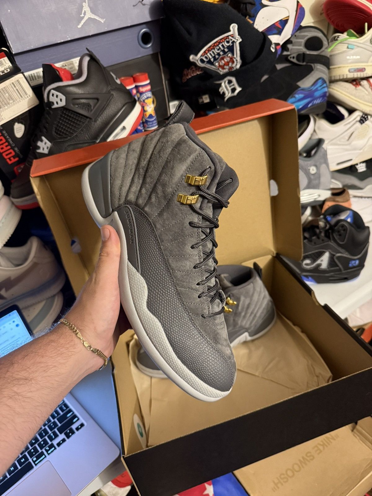 Jordan Brand Jordan retro 12 dark grey size 11 Size US 11 / EU 44 - 1 Thumbnail