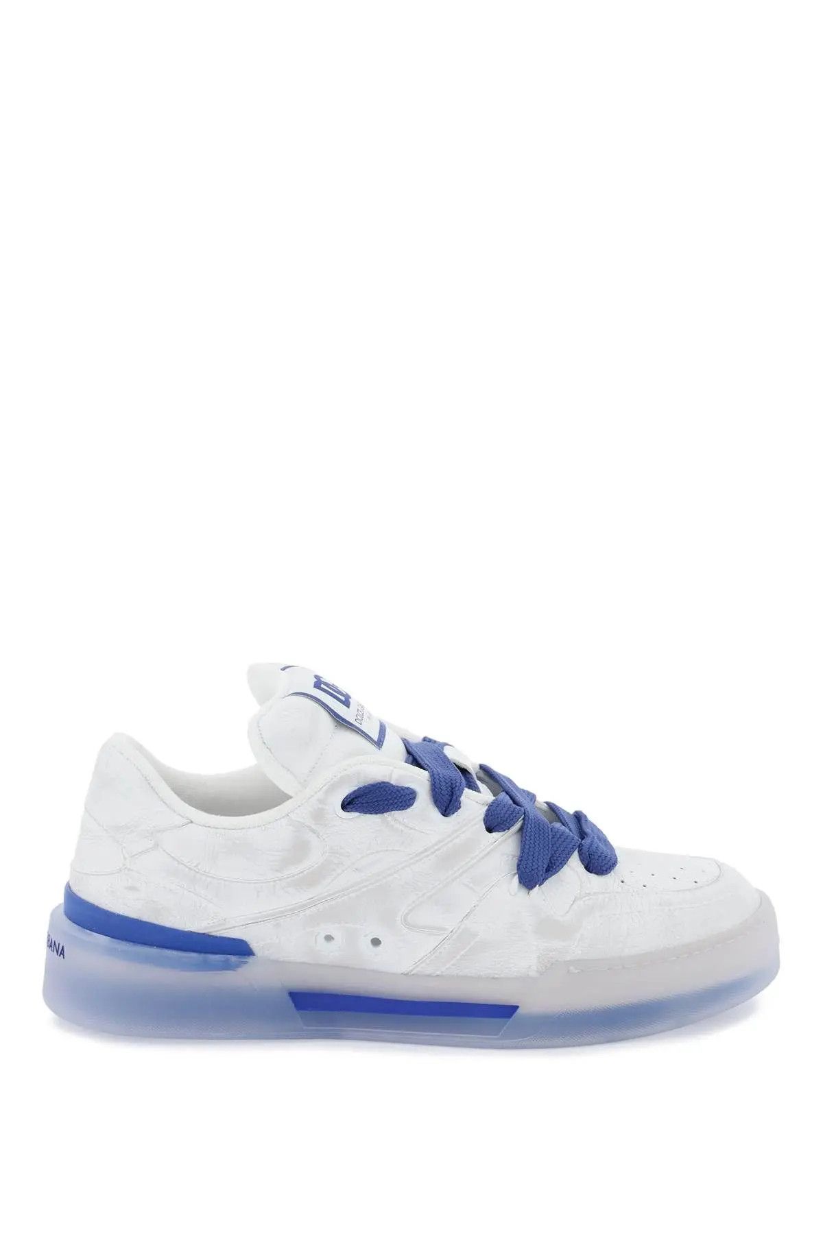image of Dolce Gabbana O1S22I1N0124 New Roma Sneakers In White Blue, Men's (Size 9)