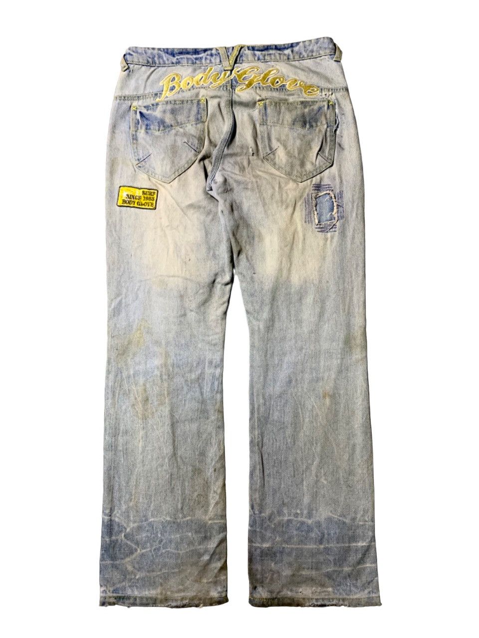 Body Glove Y2K BODY GLOVE BORO SASHIKO PANT EMBROIDERED LOGO DISTRESS Size US 31 - 2 Thumbnail