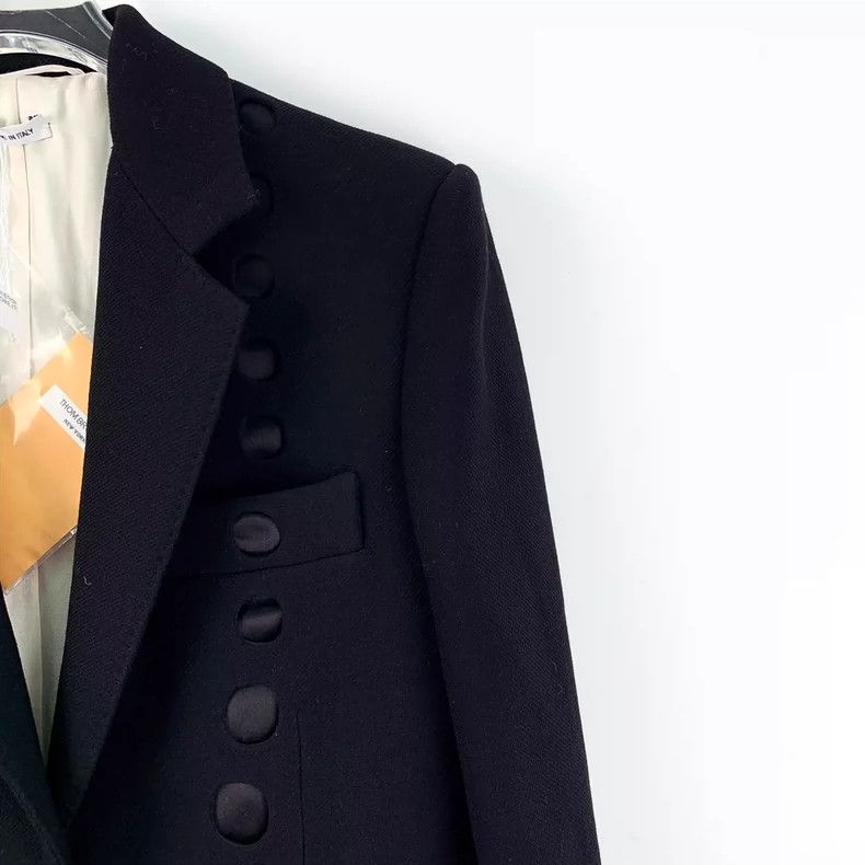 Thom Browne Thom Browne size44 Black wool lapel long sleeve suit Size US S / EU 44-46 / 1 - 3 Thumbnail