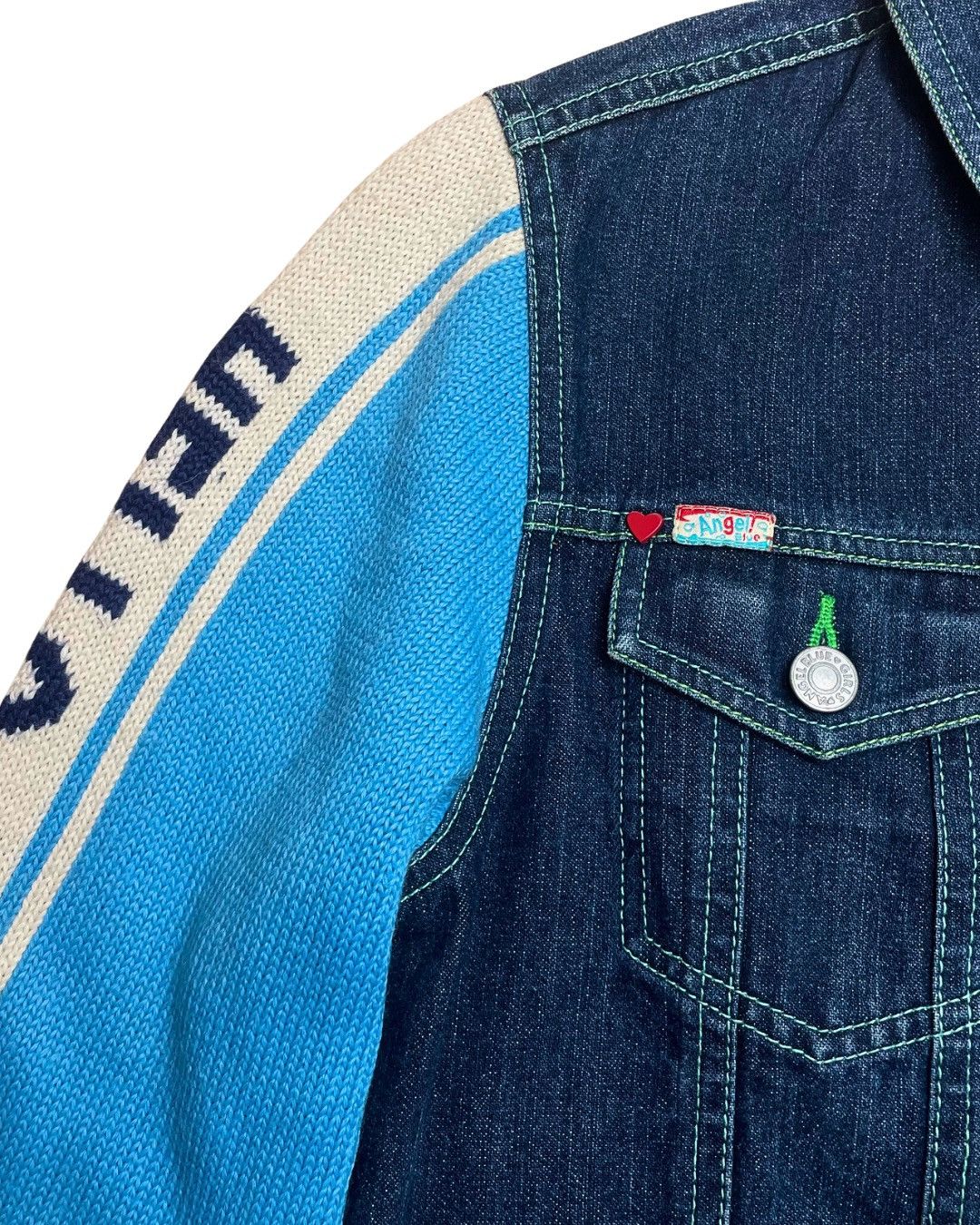 Angel Blue Angel Blue Denim Knit Sleeve Jacket Size S / US 4 / IT 40 - 7 Thumbnail