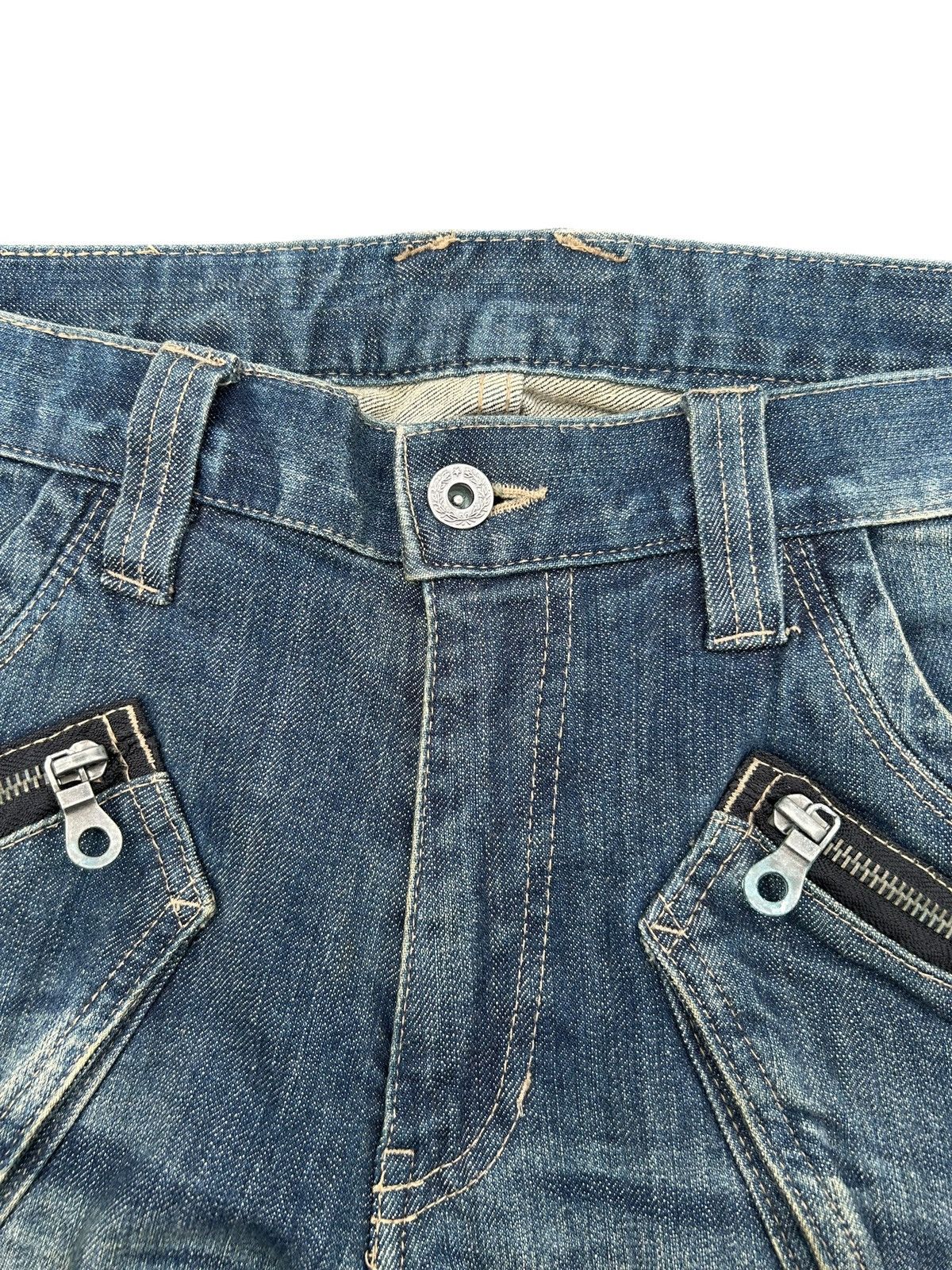 If Six Was Nine PPFM Japanese Punk Style Curve Cut Denim Jeans Size US 31 - 5 Thumbnail