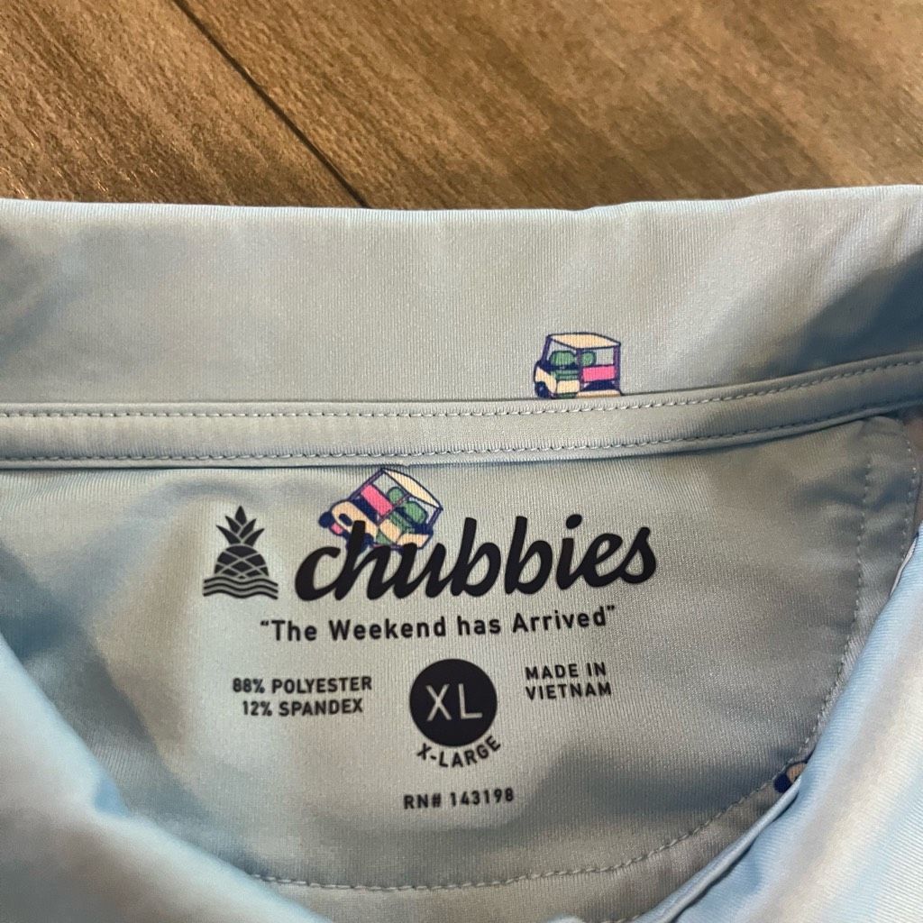 Chubbies Chubbies Blue Athletic Workout Casual Polo Men XL Bin H-47 Size US XL / EU 56 / 4 - 3 Thumbnail