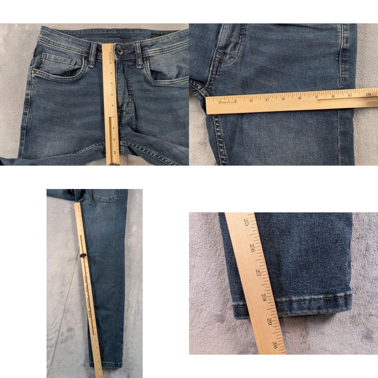 Denime The Perfect Jean NYC Jeans Mens 29x29 Dark Blue Skinny Fit Stretch Denim Pants Size US 29 - 8 Thumbnail