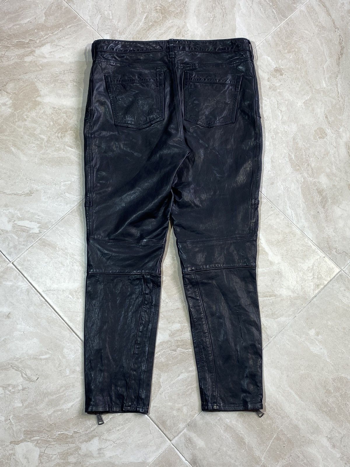 Polo Ralph Lauren Polo Ralph Lauren Women’s Leather Biker Pants Avant Garde Size 34" / US 12 / IT 48 - 2 Thumbnail