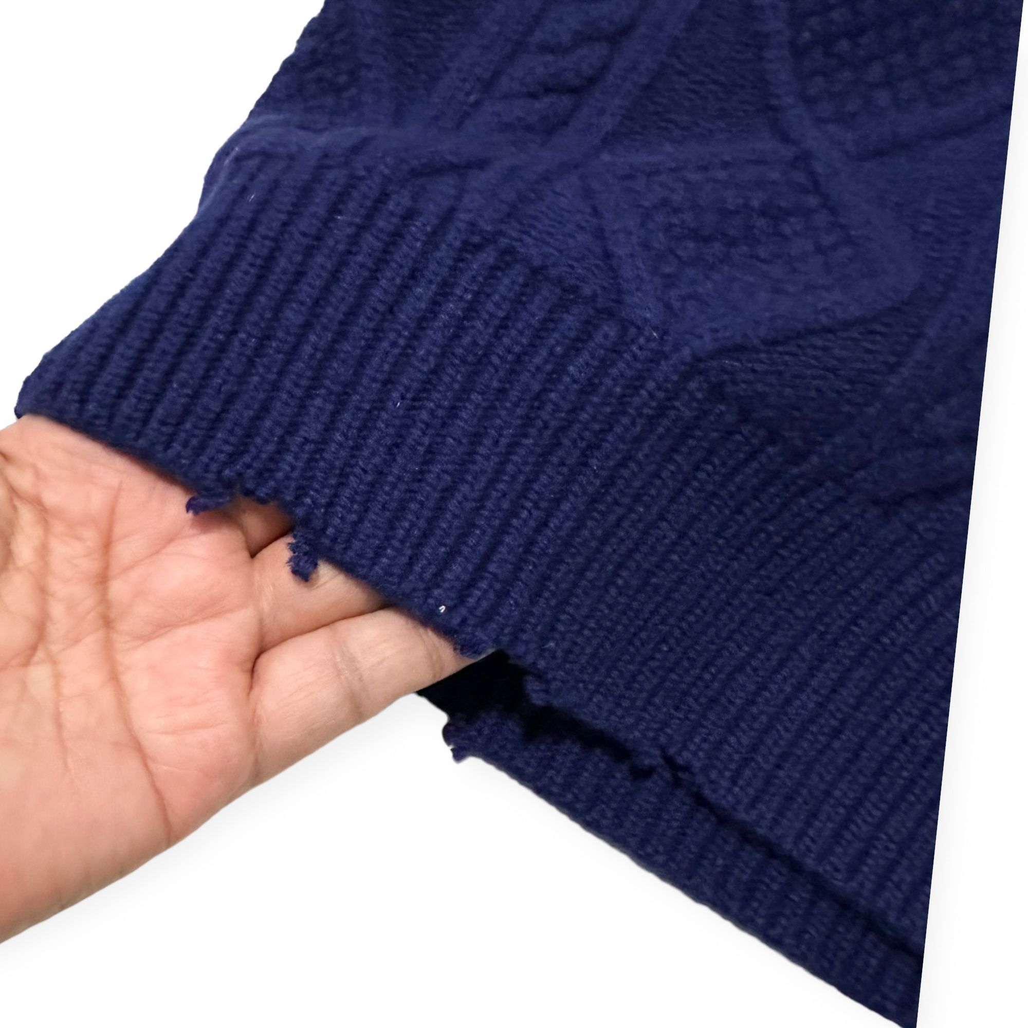 Rta RtA Zane Reverse V-Neck Cable Knit Sweater, Blue, Size S, N Size S / US 4 / IT 40 - 16 Thumbnail