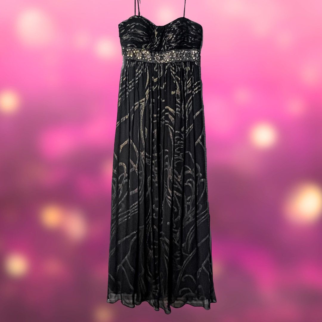 Y2K Oleg Cassini Silk Formal Dress - Size 6