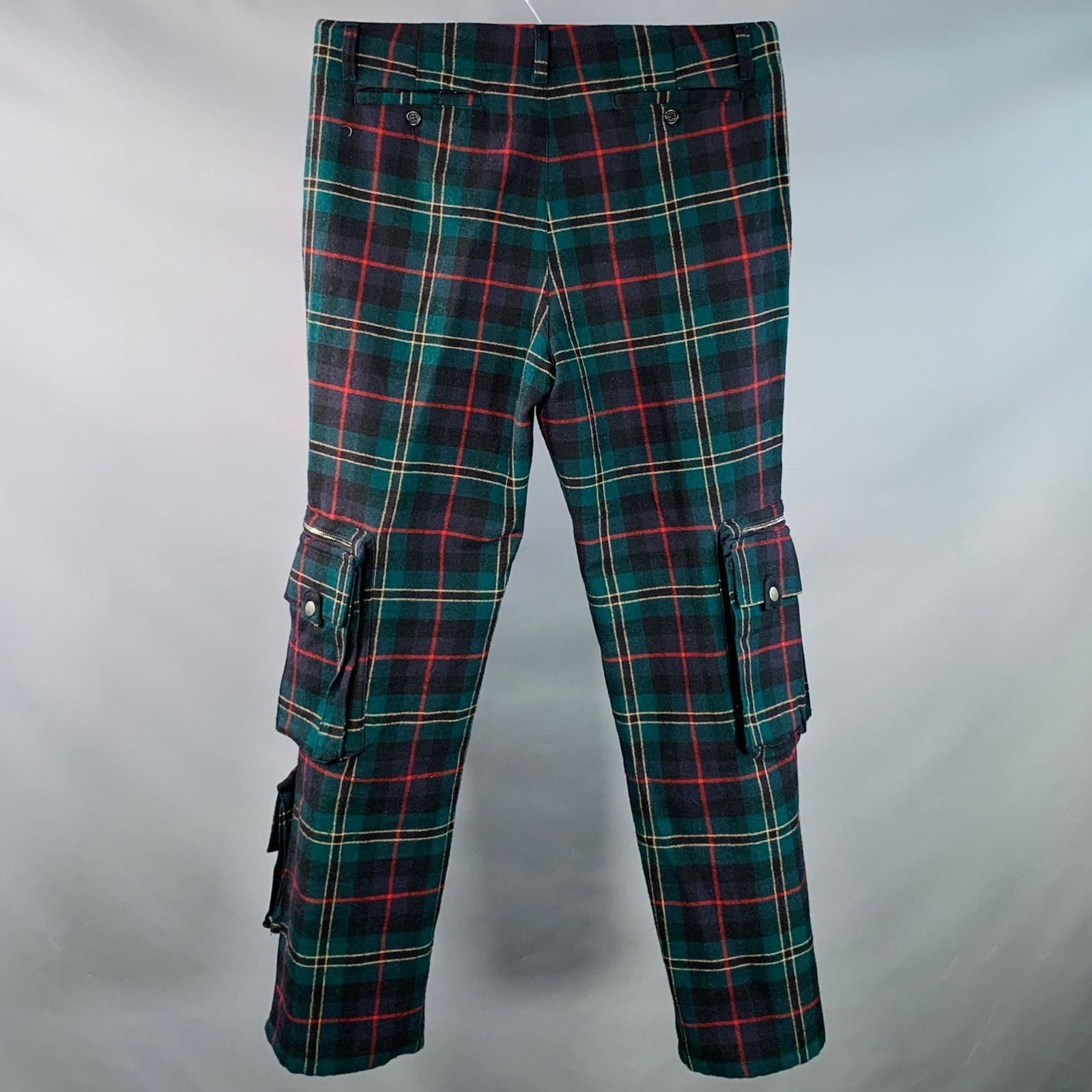 Ralph Lauren RALPH LAUREN Size 34 Green Red Plaid Wool Cargo Casual Pants Size US 34 / EU 50 - 2 Thumbnail