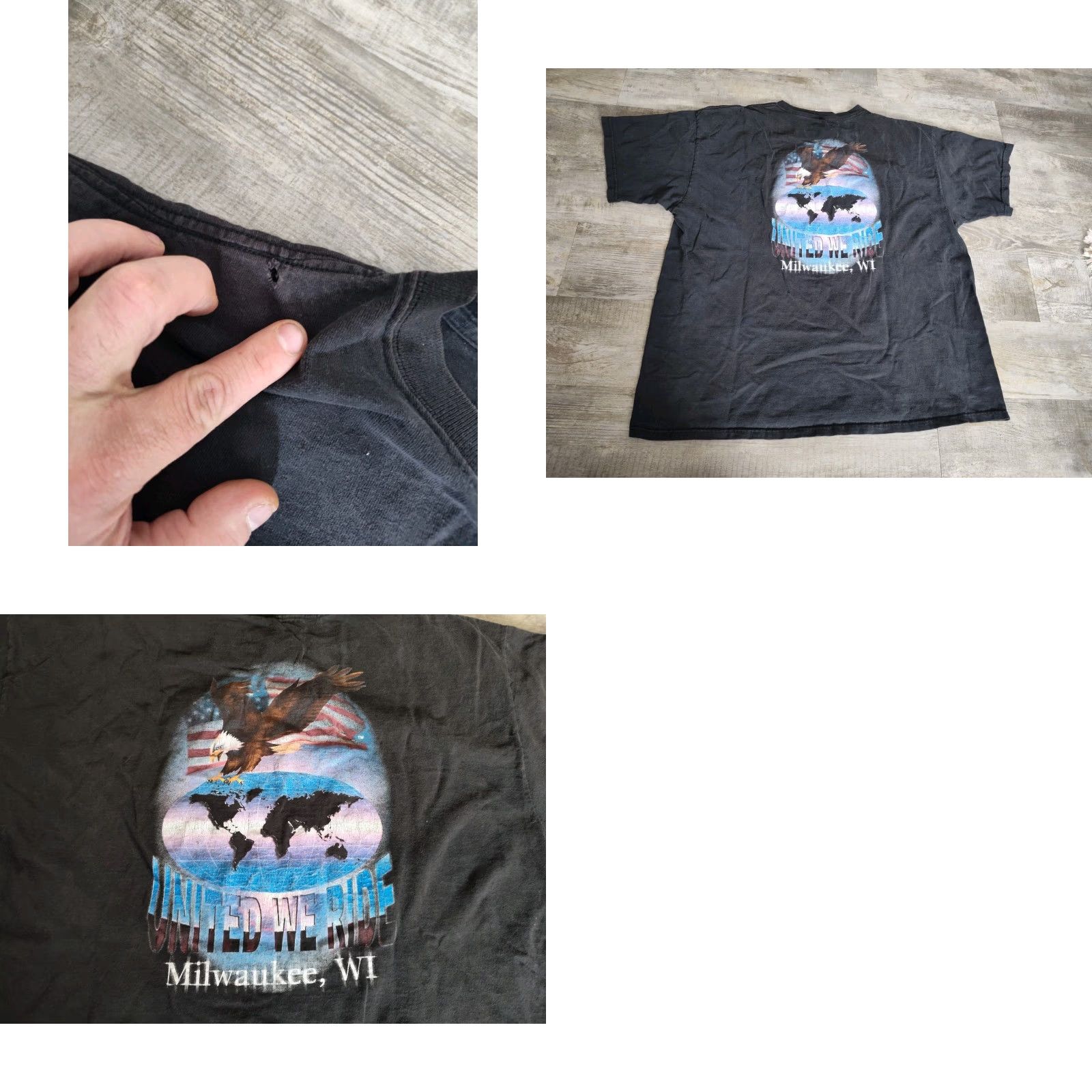 Delta VINTAGE Milwaukee 100th Anniversary Motorcycle Run T-Shirt XL Men Biker Graphic Print Distressed 90s Black Size US XL / EU 56 / 4 - 8 Thumbnail