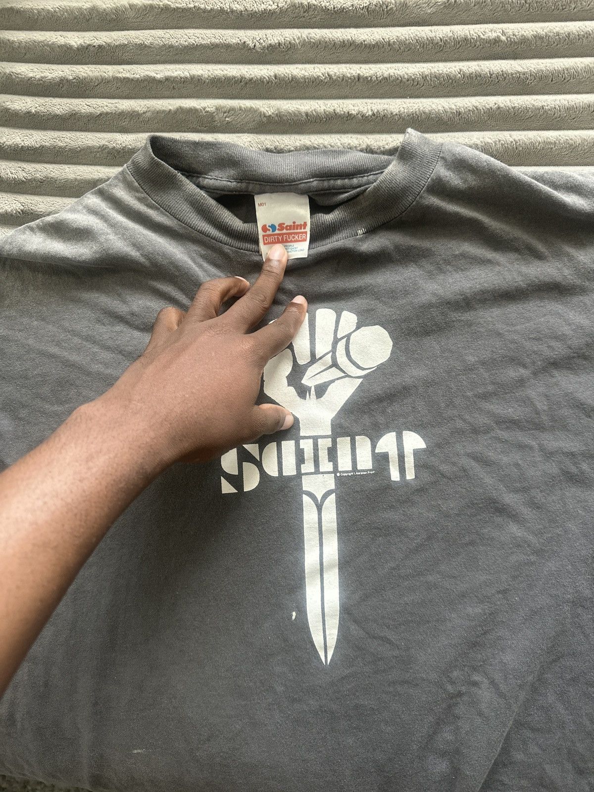 Saint Michael Saint Micheal Fist T shirt Size US L / EU 52-54 / 3 - 3 Thumbnail