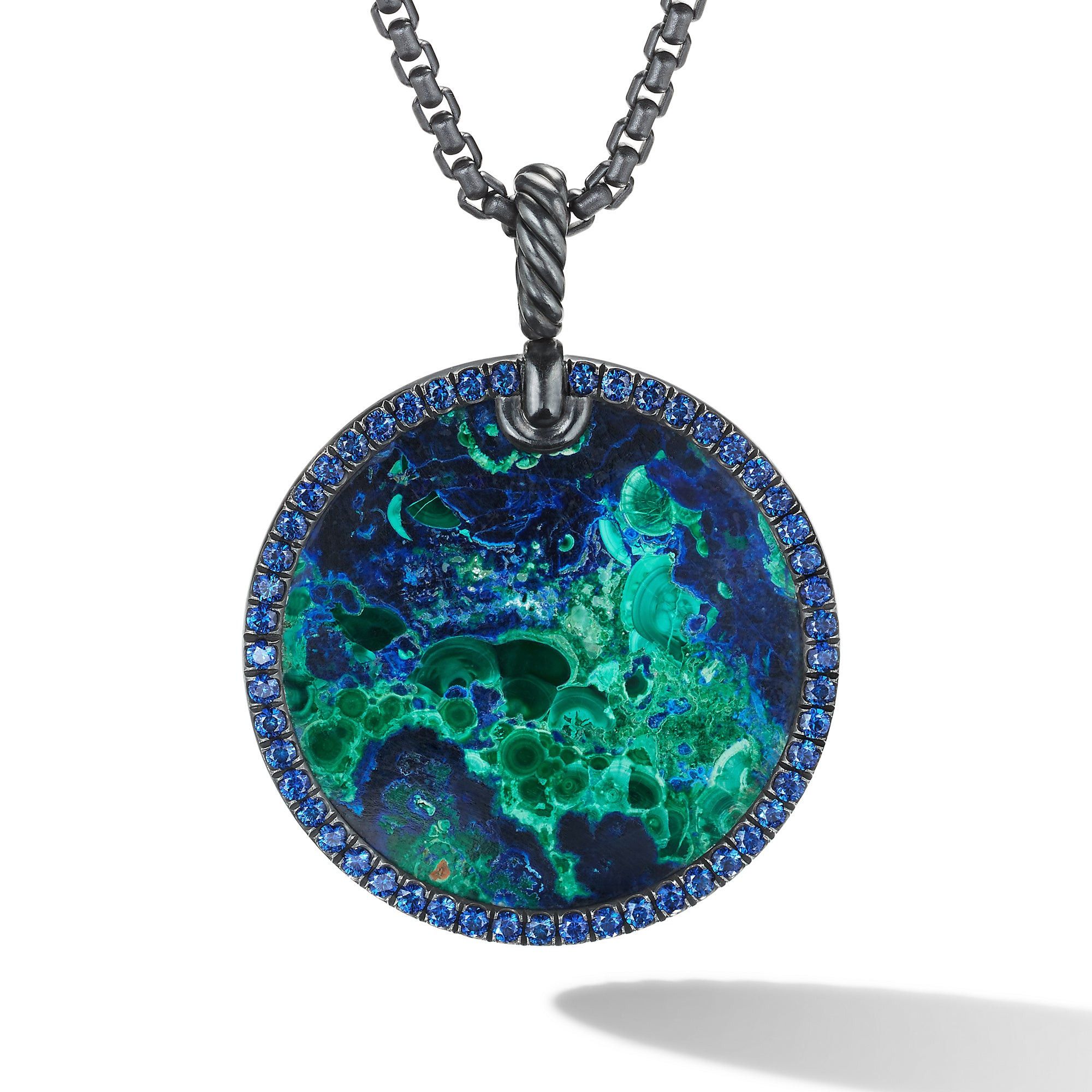 David Yurman o1w1db10525 D17025 Pendant in Blackened Silver with Sapphire Size ONE SIZE - 1 Thumbnail