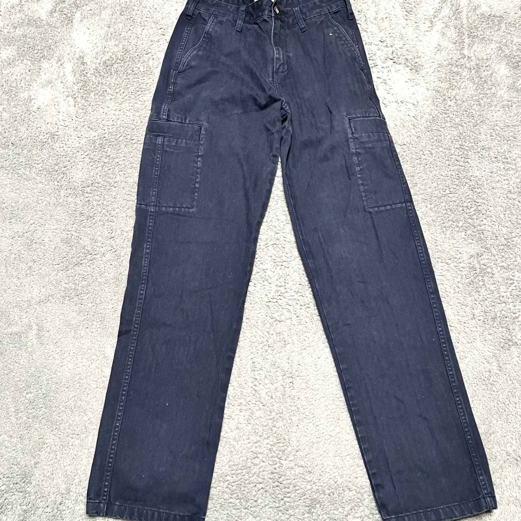 Everlane VINTAGE Everlane Pants Womens 29 30x30 Blue Utility Cargo Organic High Rise Mens Womens Girls Boys Size 29" - 2 Thumbnail