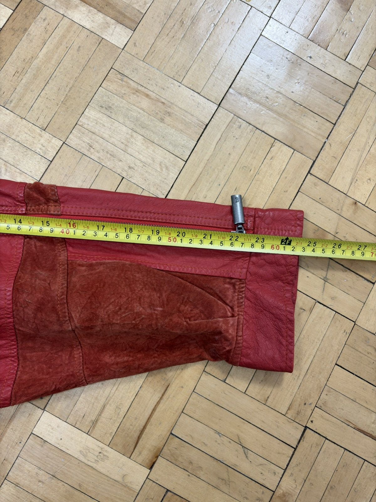 Vintage Burgundy Leather Patchwork Boho Hippie Jacket Size L / US 10 / IT 46 - 9 Thumbnail