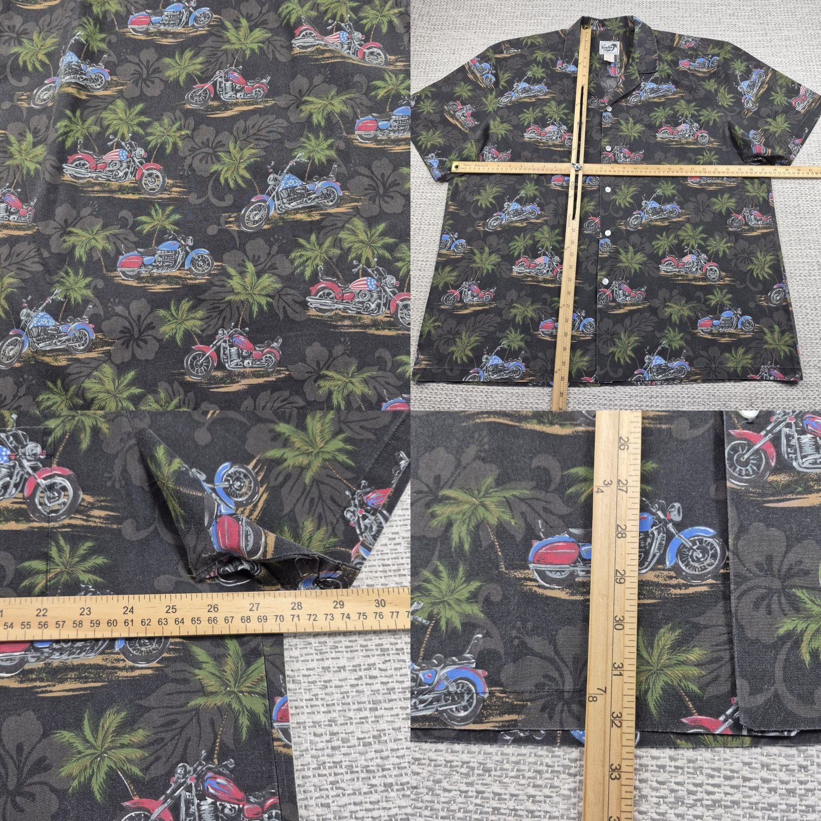Paradise VINTAGE Paradise Style Shirt Mens 2XL Hawaiian Aloha Motorcycle Palm USA Made Size US XXL / EU 58 / 5 - 8 Thumbnail