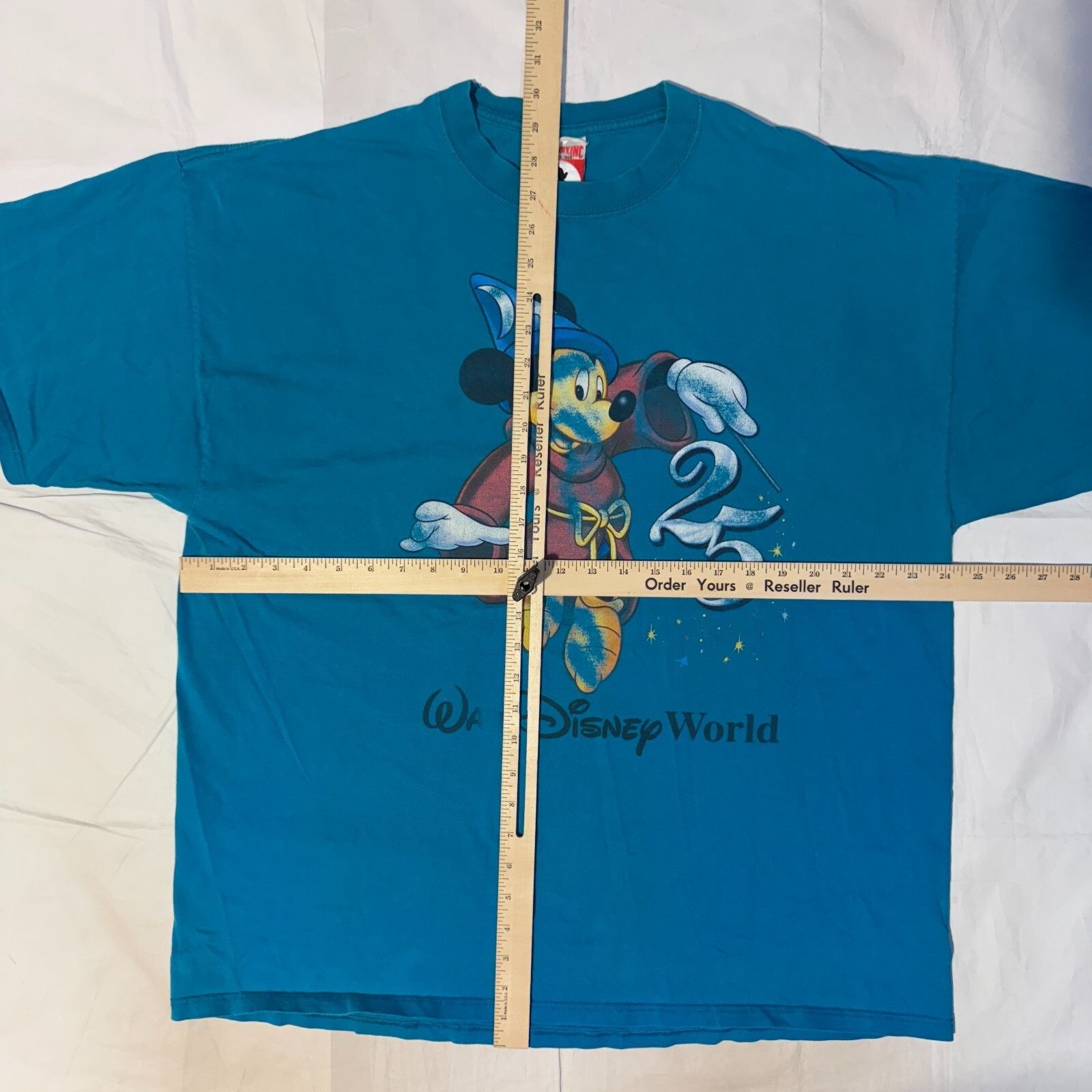 Disney Vintage 90s Walt Disney World 25years Mickey Fantasia Tshirt Size US XL / EU 56 / 4 - 3 Thumbnail
