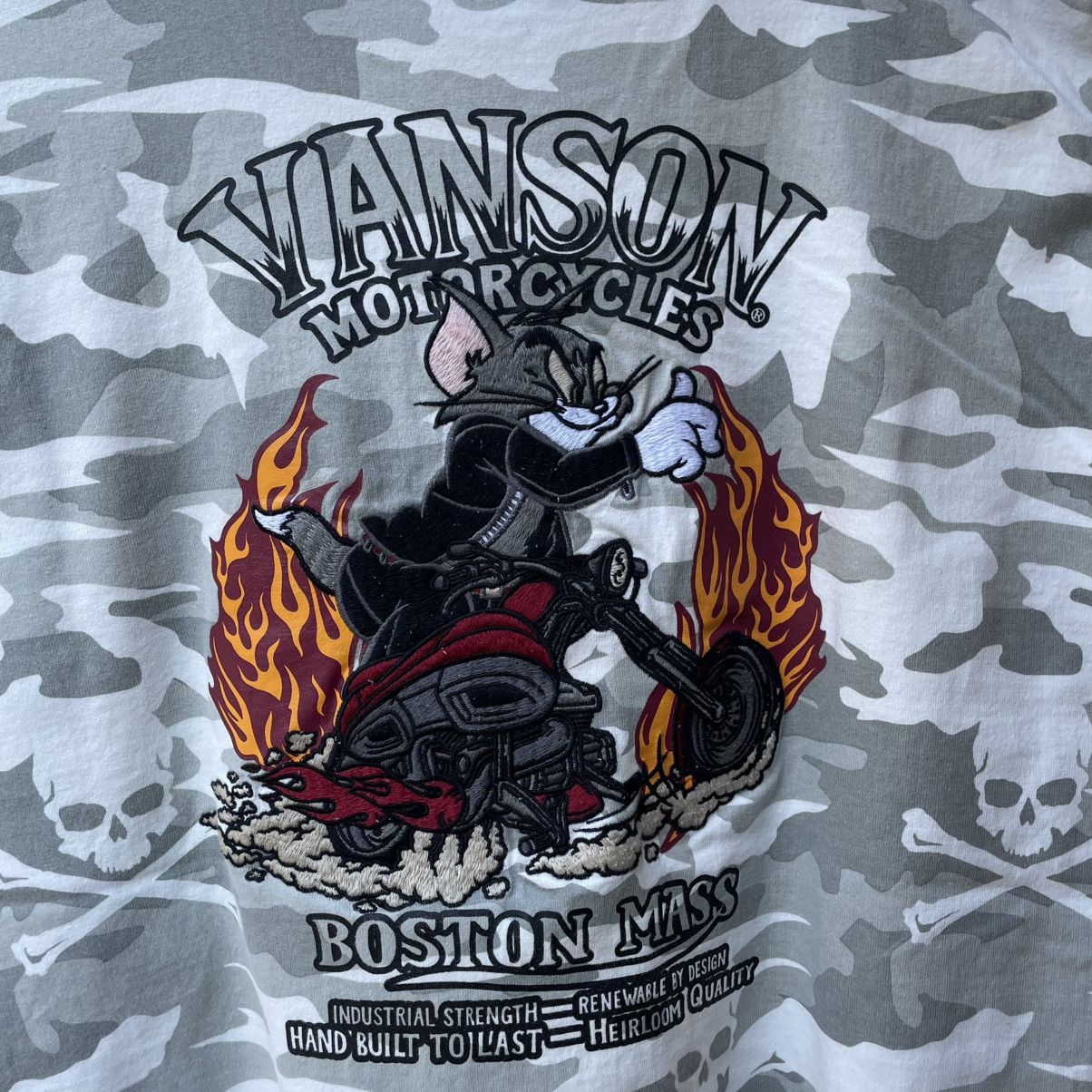 Vanson Leathers 🔥Vanson Leathers Embroidered Tom And Jerry Logo Camo Tee Size US XL / EU 56 / 4 - 3 Thumbnail