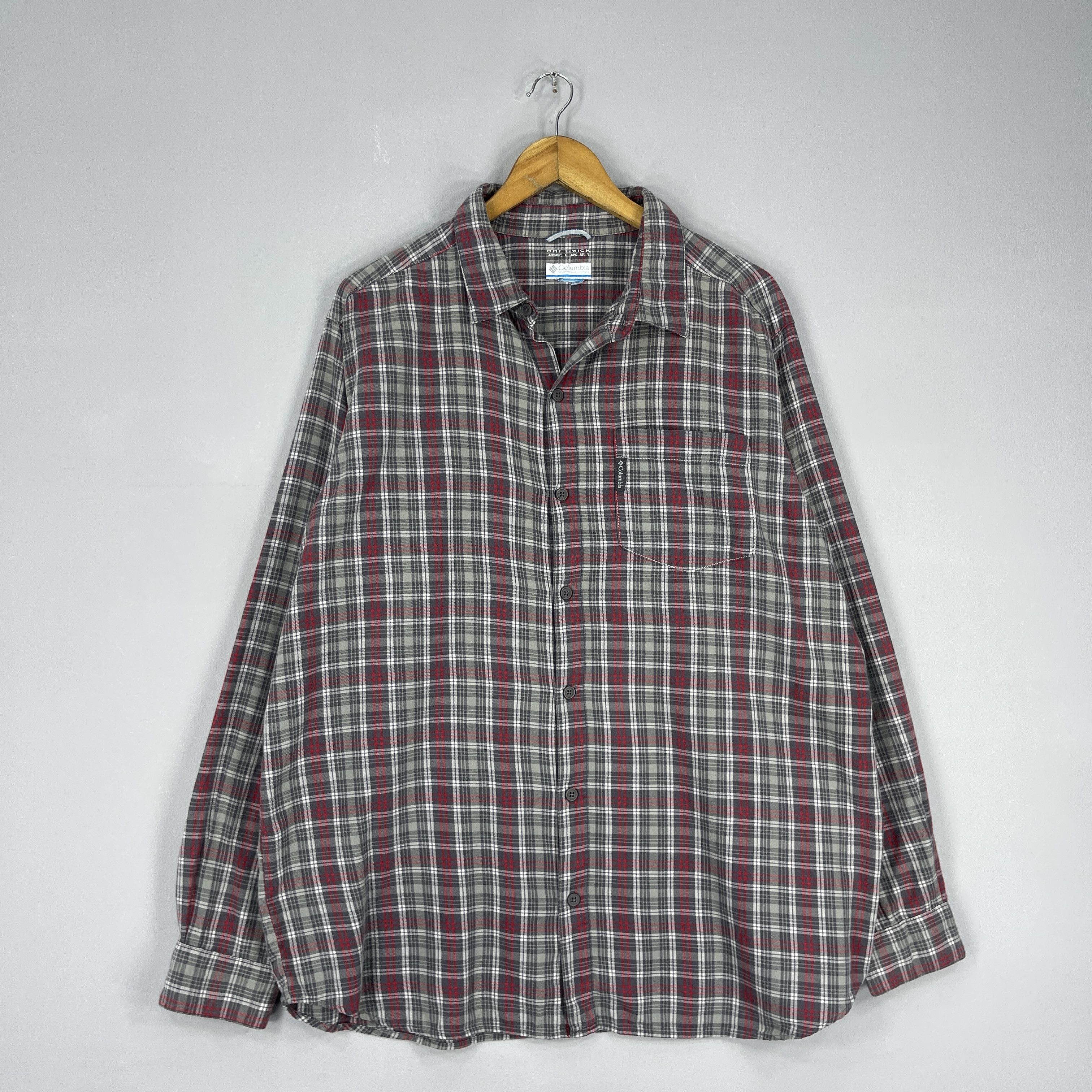 Columbia COLUMBIA Omni-Wick Checkered Gray/Red Flannel Size US XL / EU 56 / 4 - 4 Thumbnail