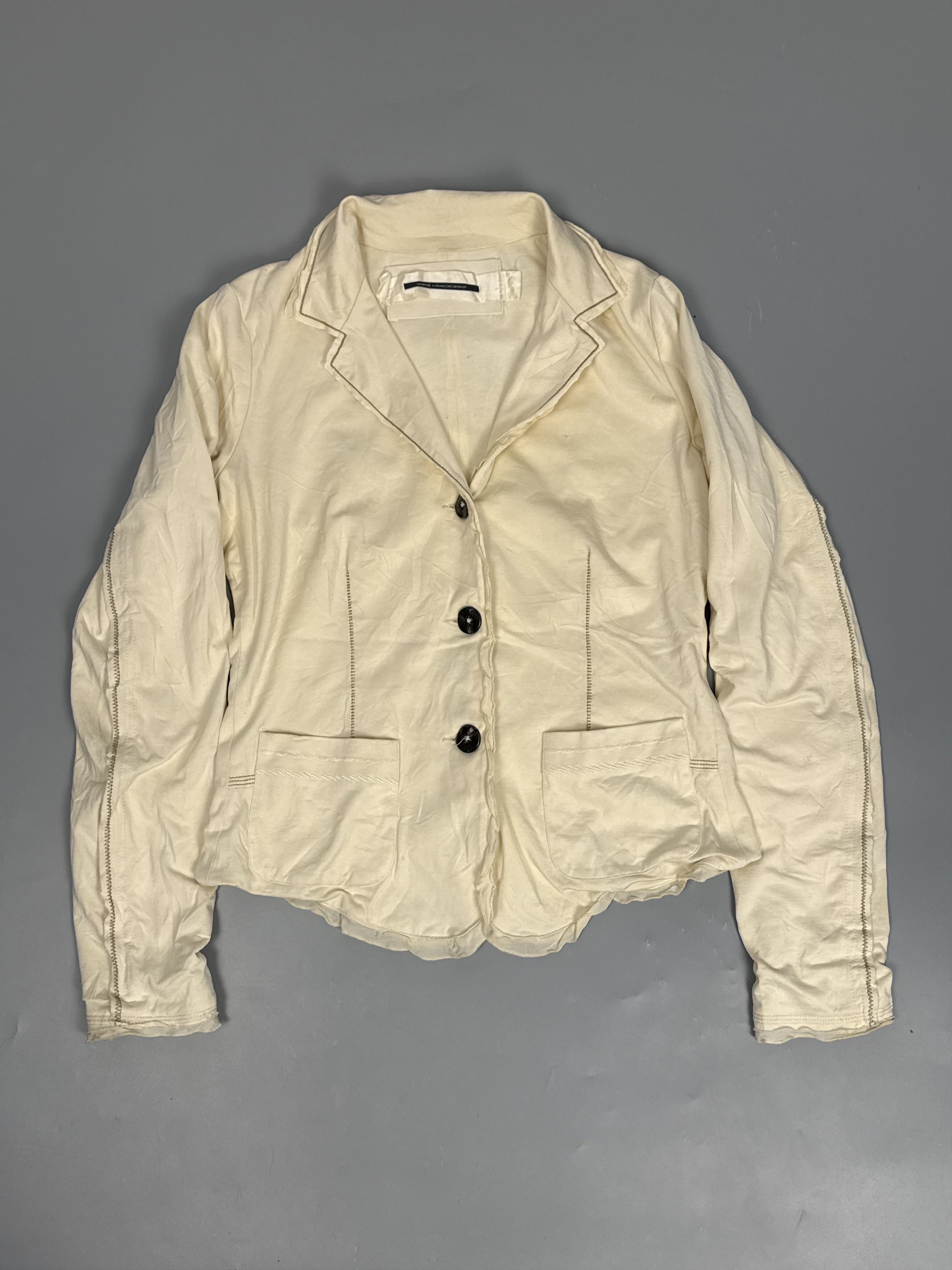 Marithe + Francois Girbaud Vintage MFG cream blazer jacket Size M / US 6-8 / IT 42-44 - 1 Thumbnail