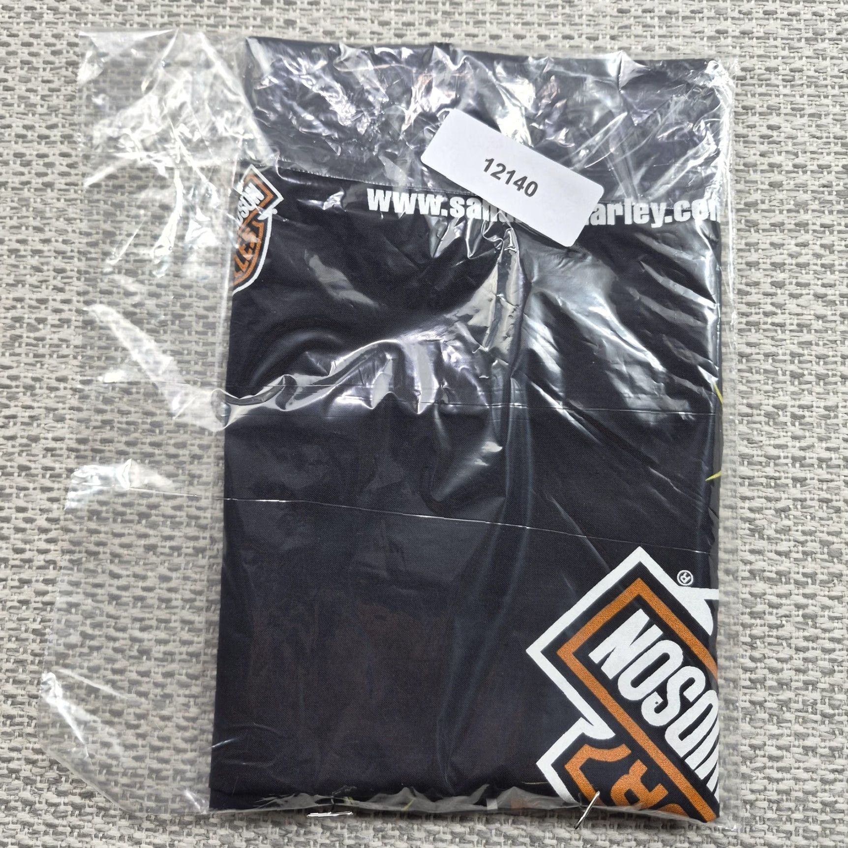 Harley Davidson Harley-Davidson Bandana Scarf Mens 21x21 Black San Diego Flames Biker Dealer Logo Shirt? Size ONE SIZE - 5 Thumbnail