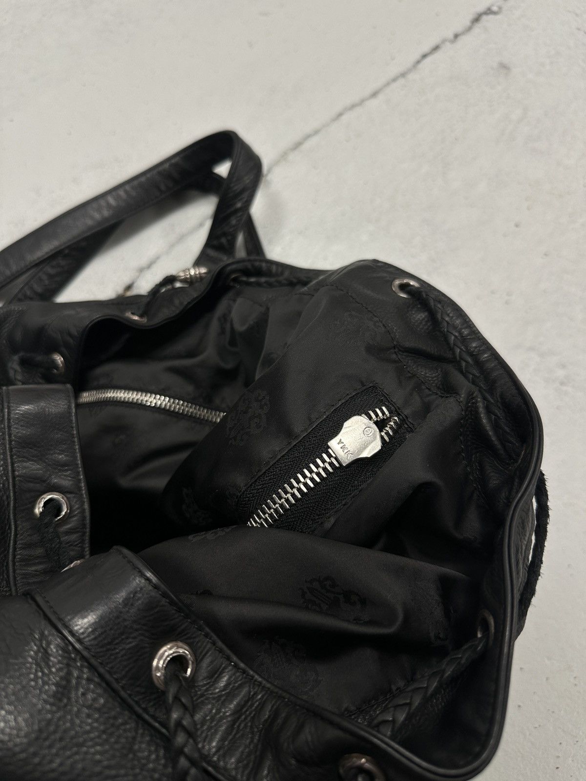 Chrome Hearts Chrome Hearts Flooded Leather Patch Drawstring Backpack Size ONE SIZE - 18 Thumbnail