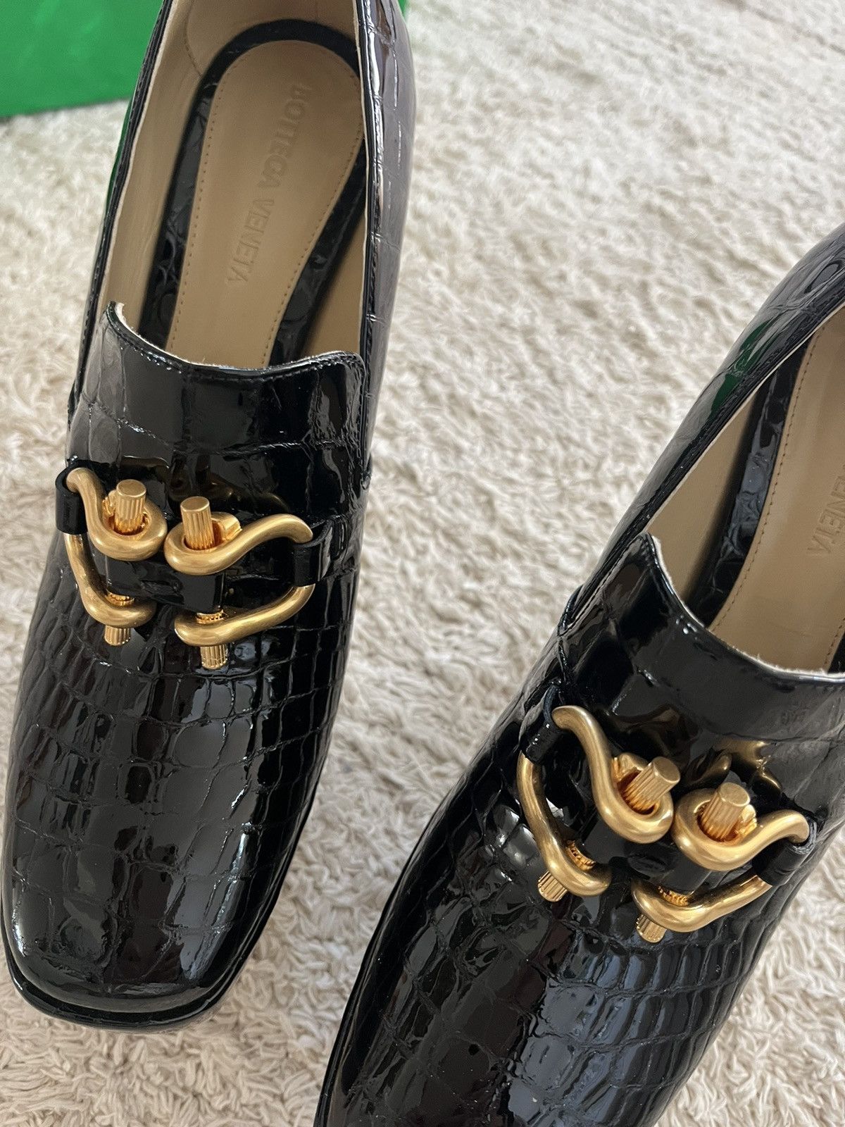 Bottega Veneta BOTTEGA VENETA CROC PLATFORM PUMPS NIB Size US 9 / IT 39 - 3 Thumbnail
