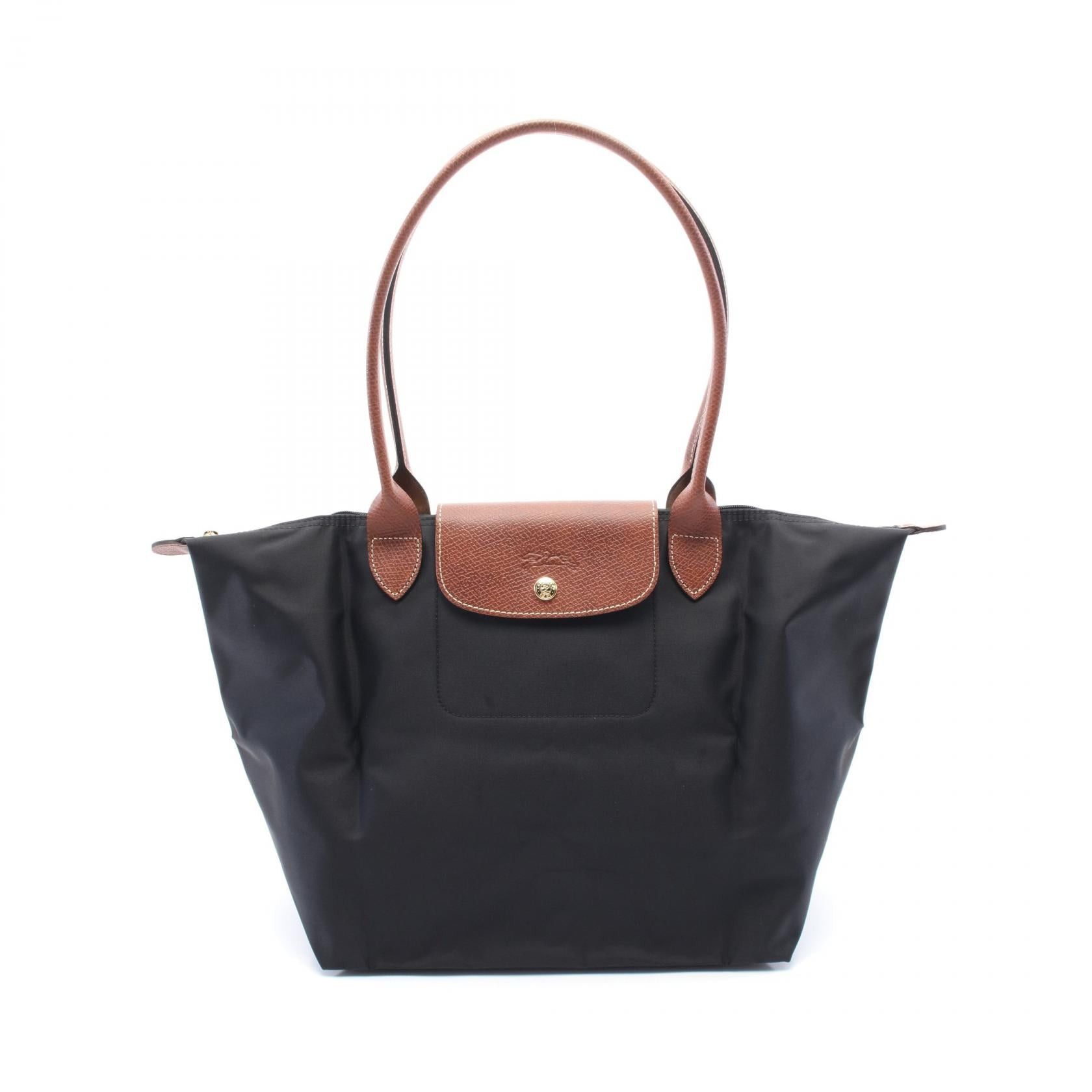 Longchamp Longchamp Le Preage Original L Handbag Tote Bag Canvas Leather Black Brown Size ONE SIZE - 1 Thumbnail
